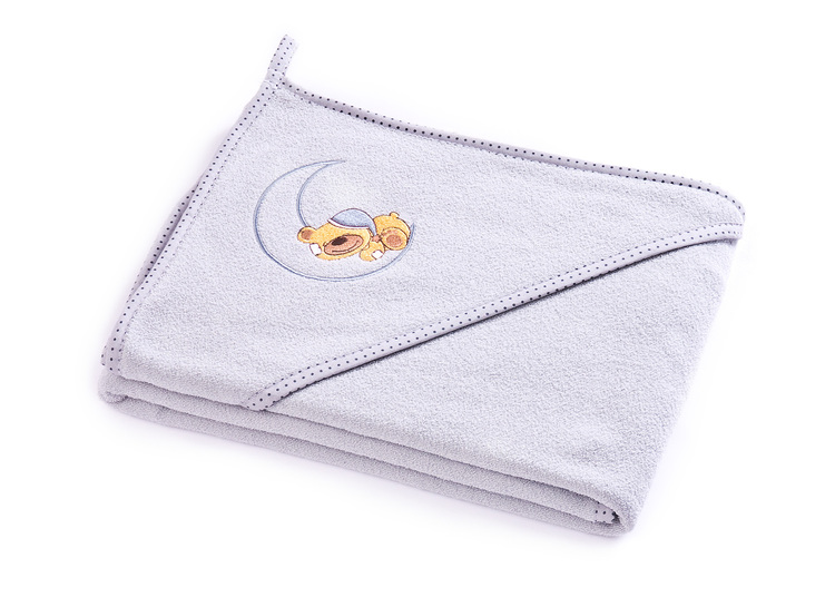 Sensillo dječji ručnik s kapuljačom 100X100cm medo sivi