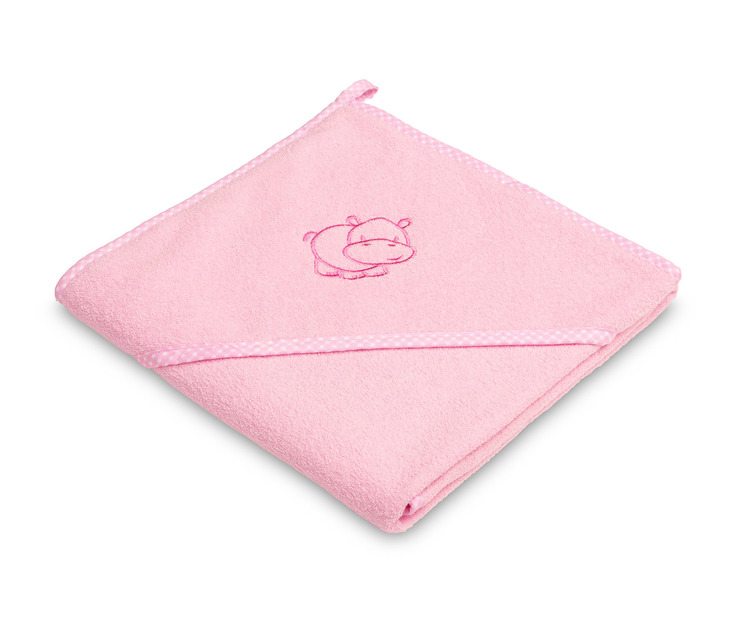 Sensillo dječji ručnik s kapuljačom 80X80cm nilski konj rozi