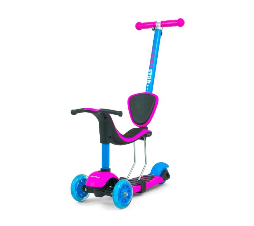 Milly Mally romobil 3u1 Little Star rozno - plavi