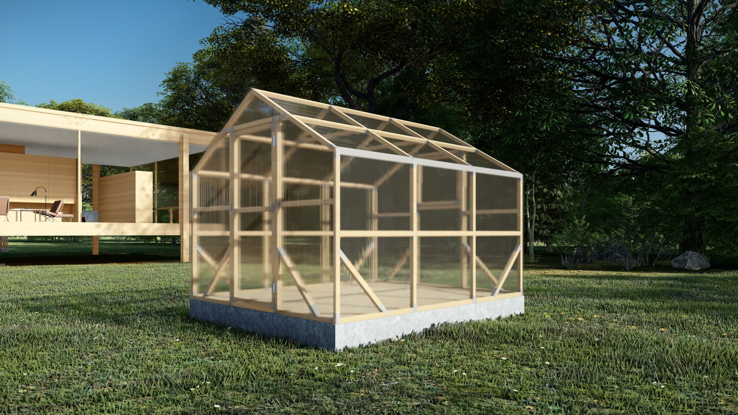 Drveni plastenik CASA M 2.6m x 3m, polykarbonat 4mm