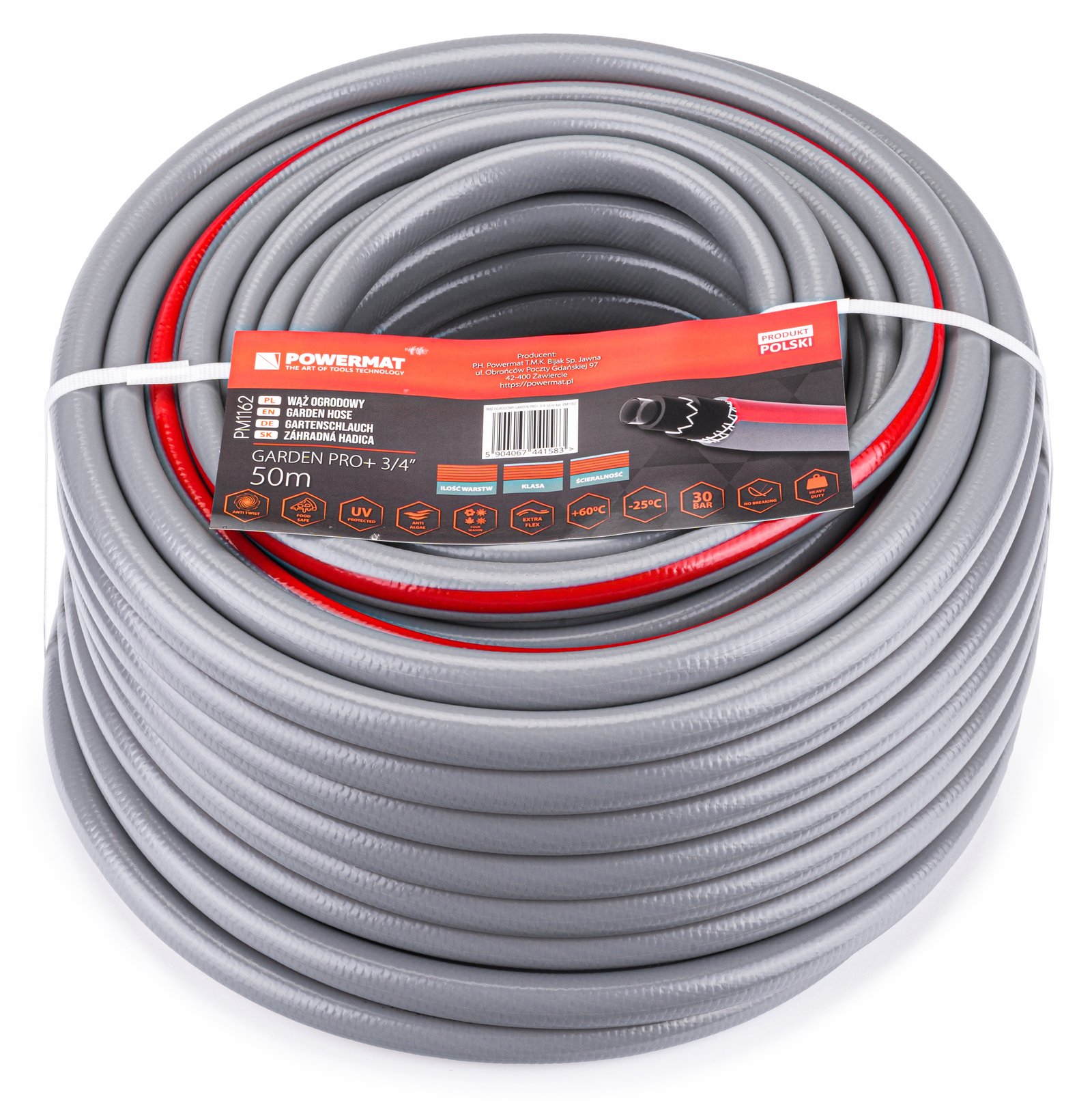 Garden+ vrtno crijevo 3/4" 50 m sivo