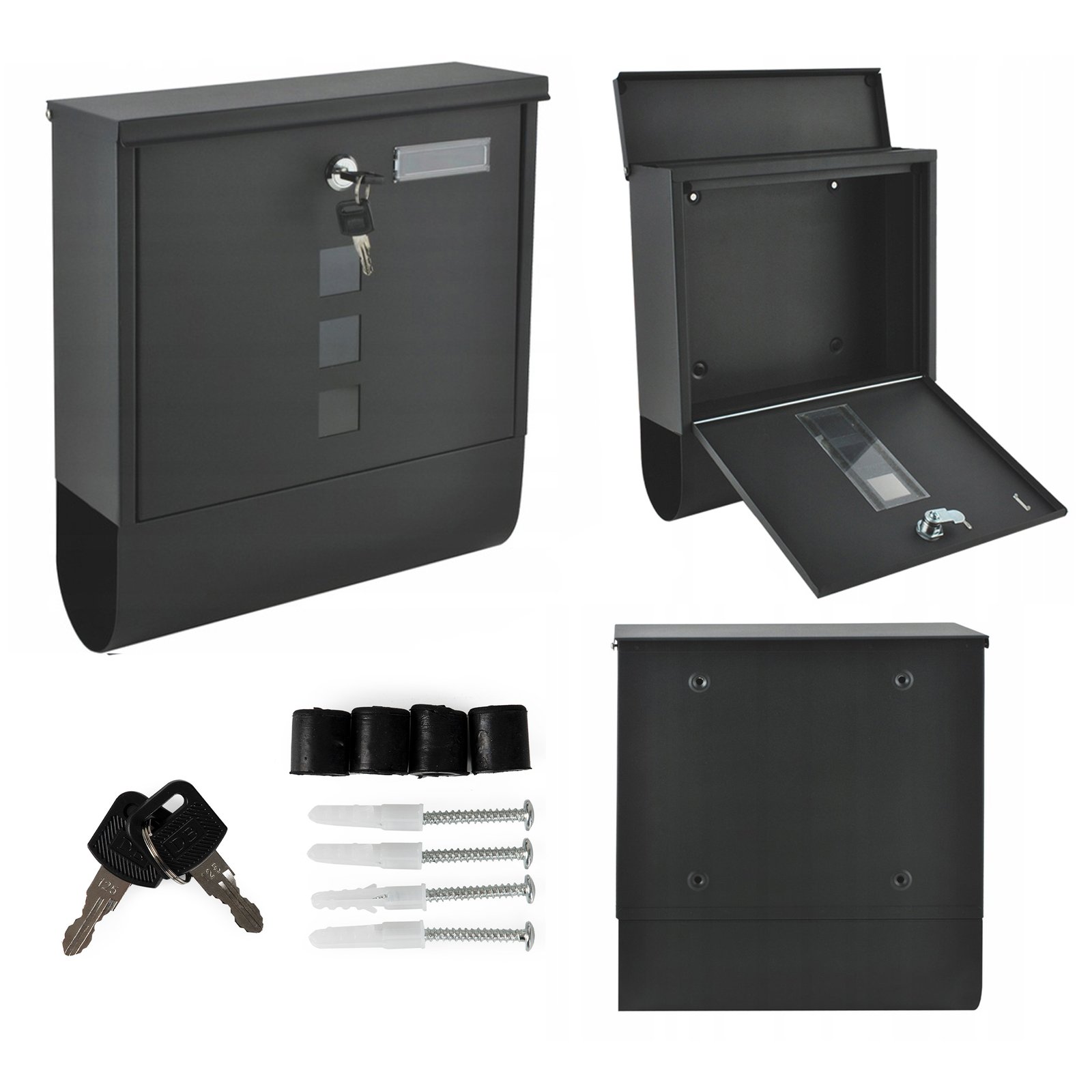 Čelični poštanski sandučić antracit s bravom