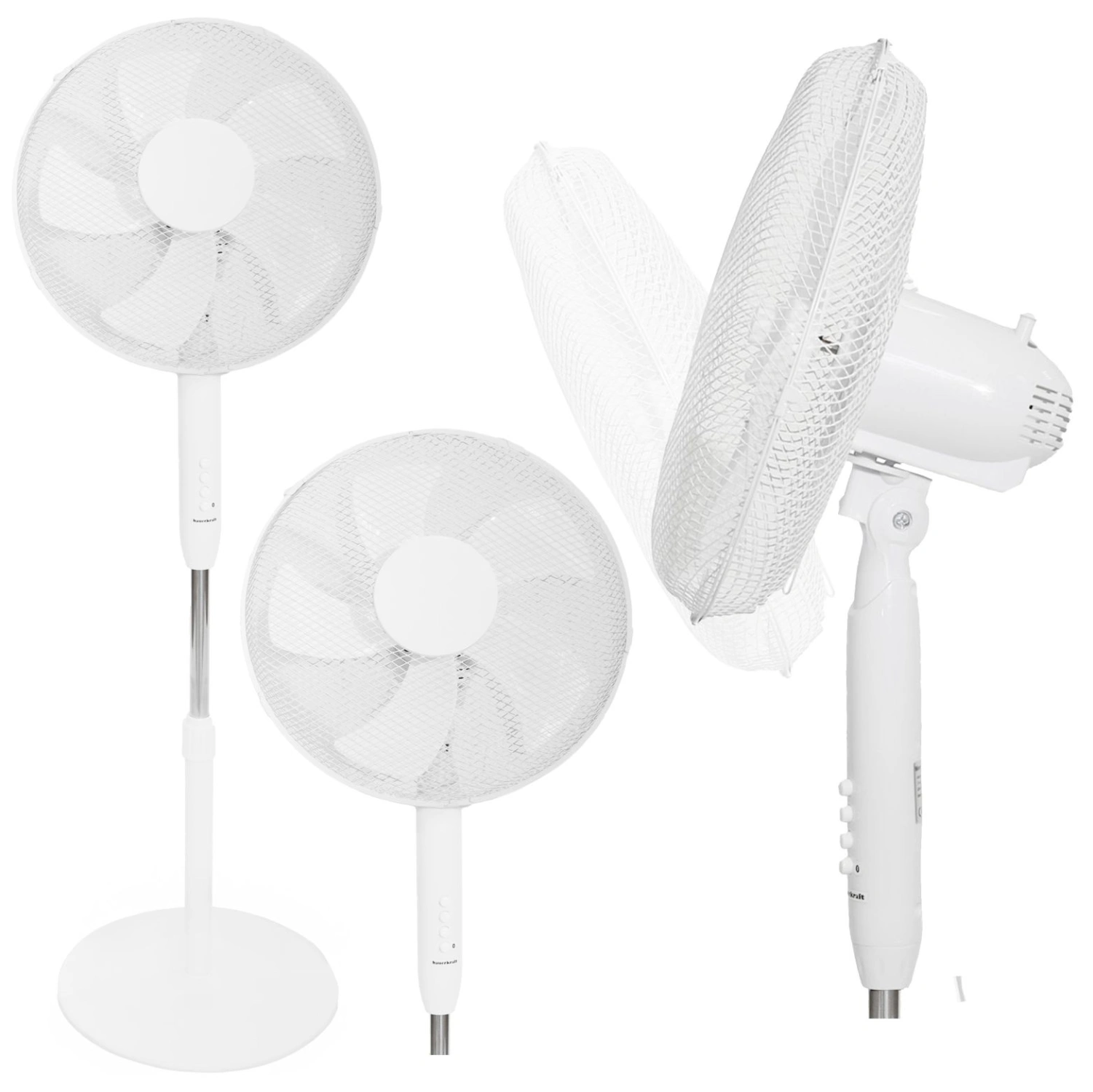 Samostojeći podni ventilator, 45 W, 3 načina rada, 5 lopatica, bijele boje