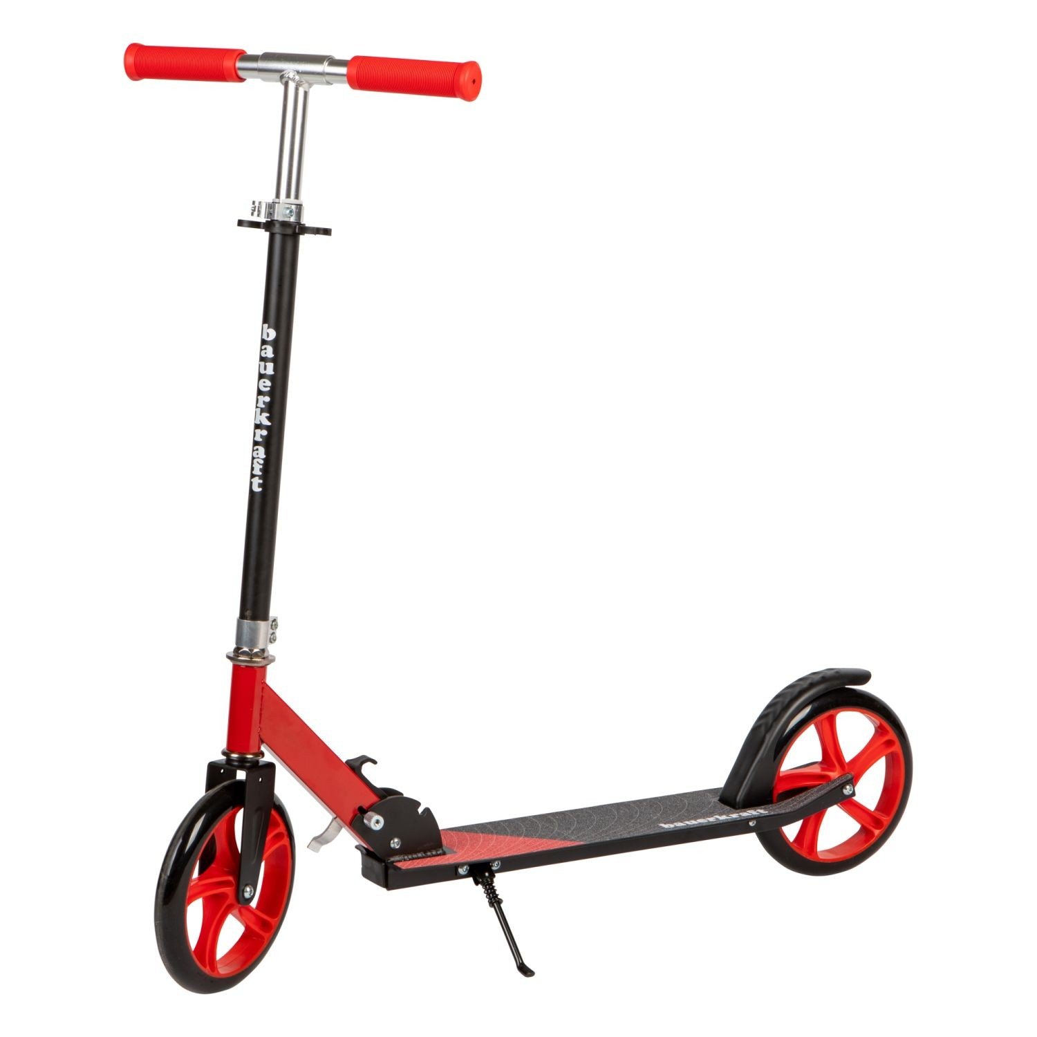 Romobil za djecu i tinejdžere, sklopivi, s podesivom visinom upravljača 85,5–95,5 cm, kotači 200 mm, crveni