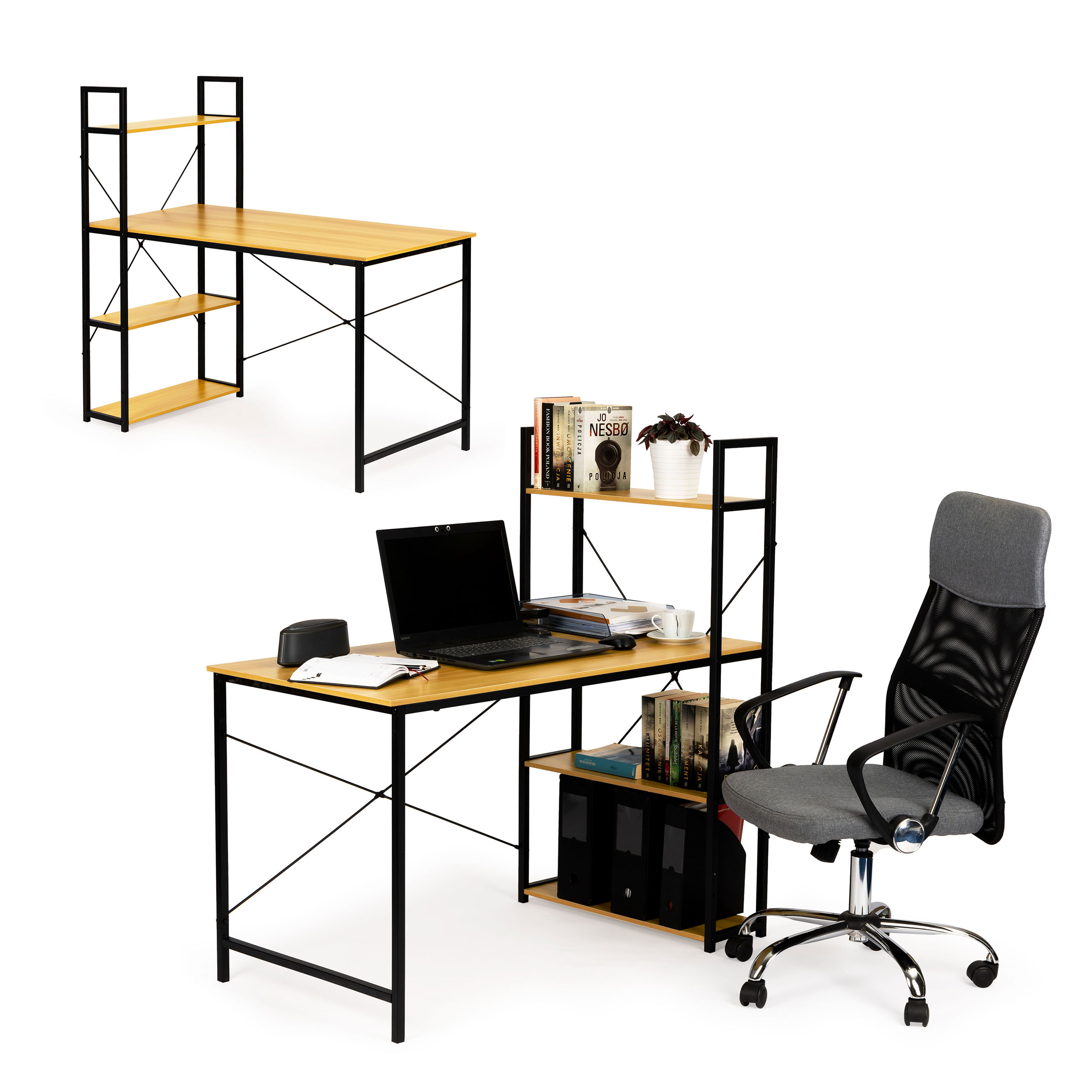 ModernHome stol kombinacije drva i metala 