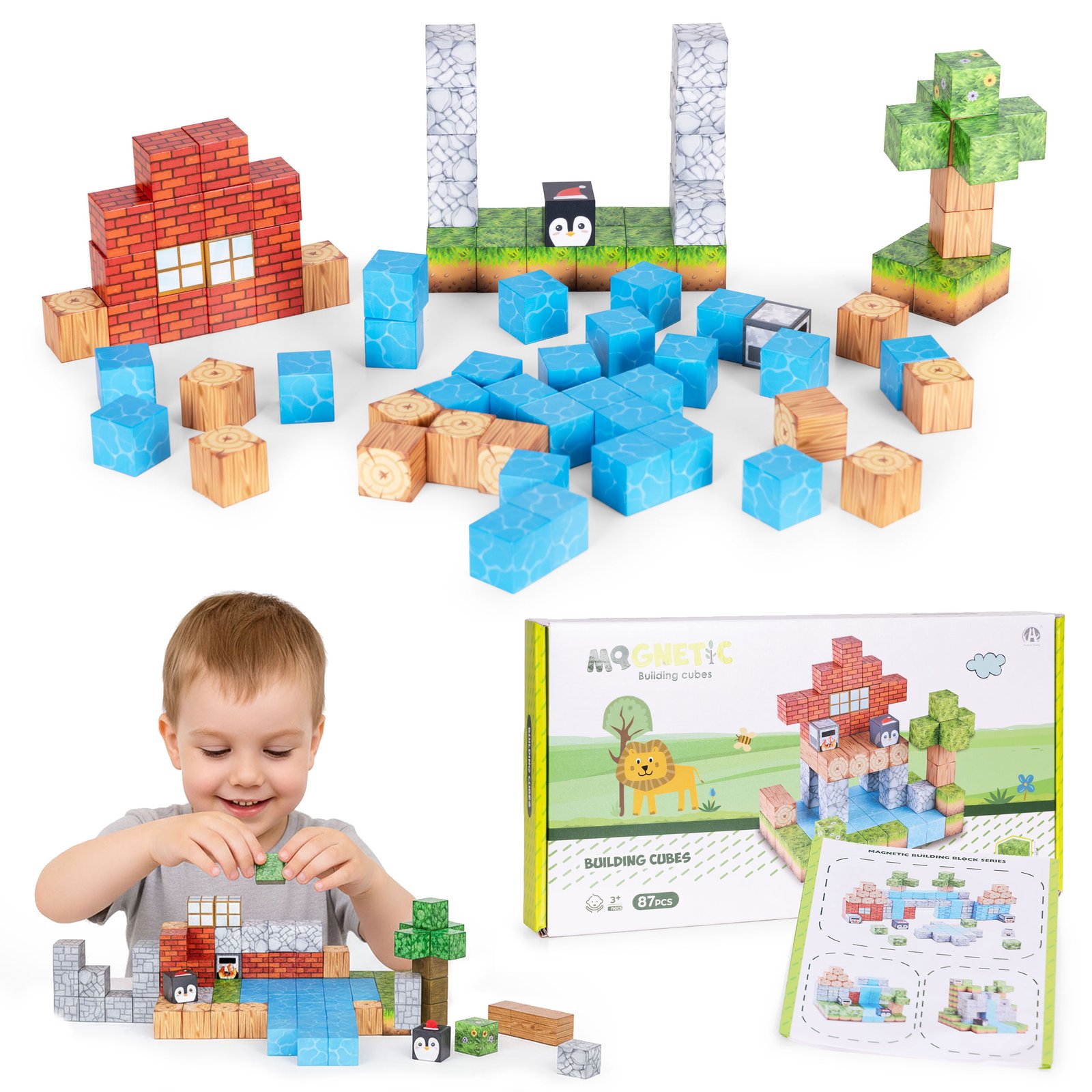 Set magnetskih građevnih kocki za djecu – 87 komada (kocke)