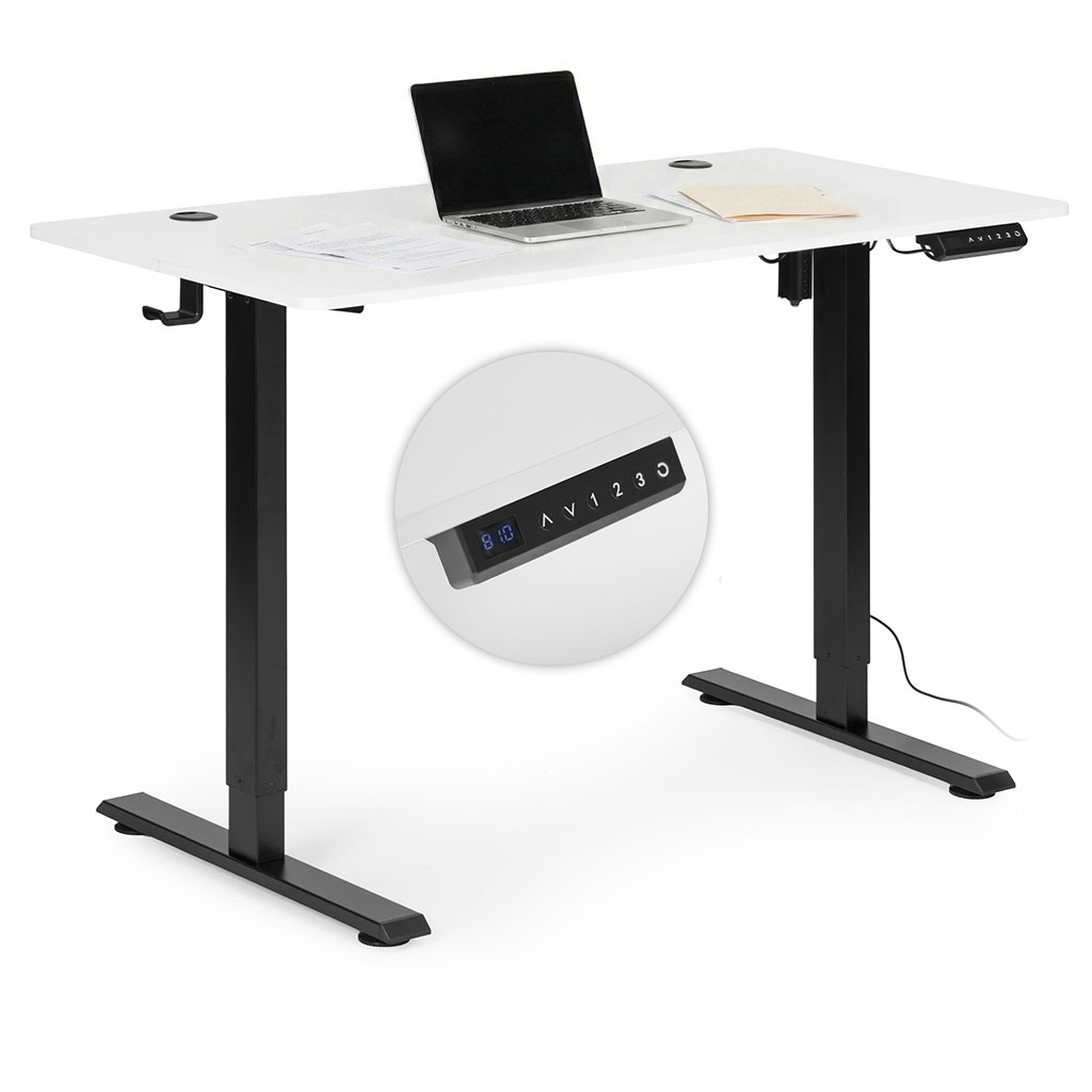 ModernHome električni radni stol 120 × 60 cm – podesiva visina 72–117 cm, bijeli