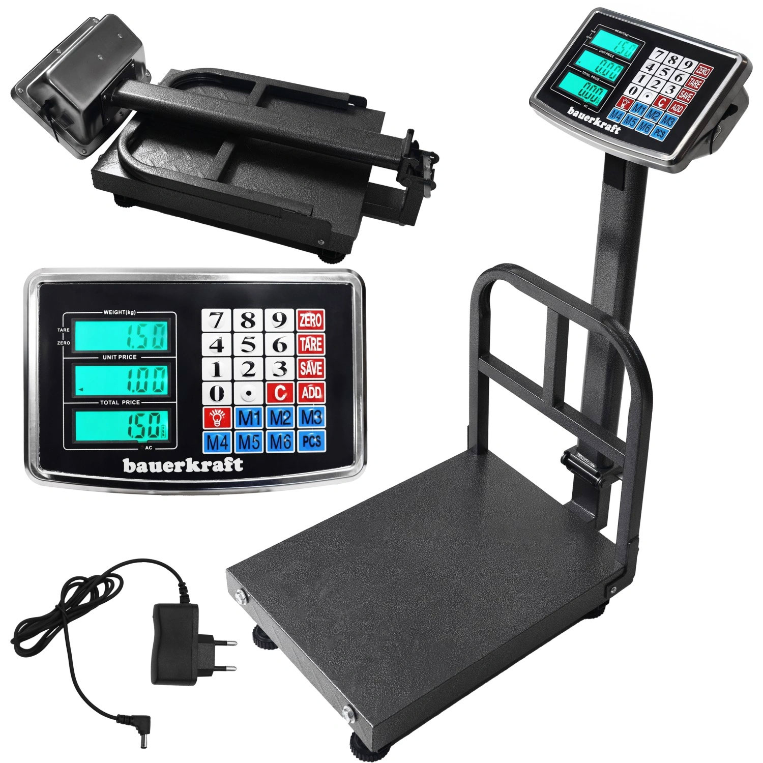 Elektronička vaga 200 kg – za skladište, trgovinu, platformu, teret, industrijsku upotrebu, LCD zaslon