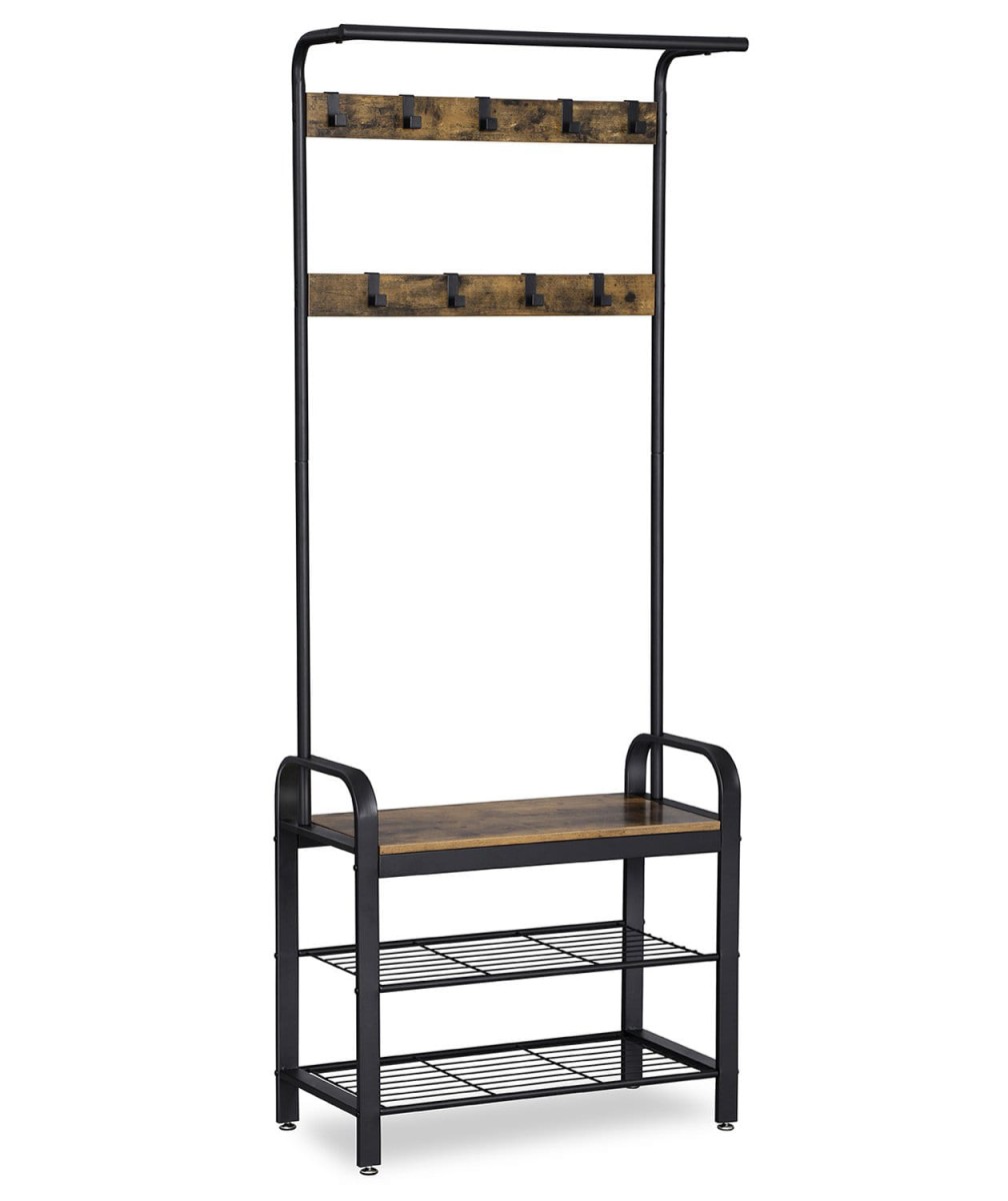 Vješalica, stalak za odjeću, drveni stalak za cipele, LOFT