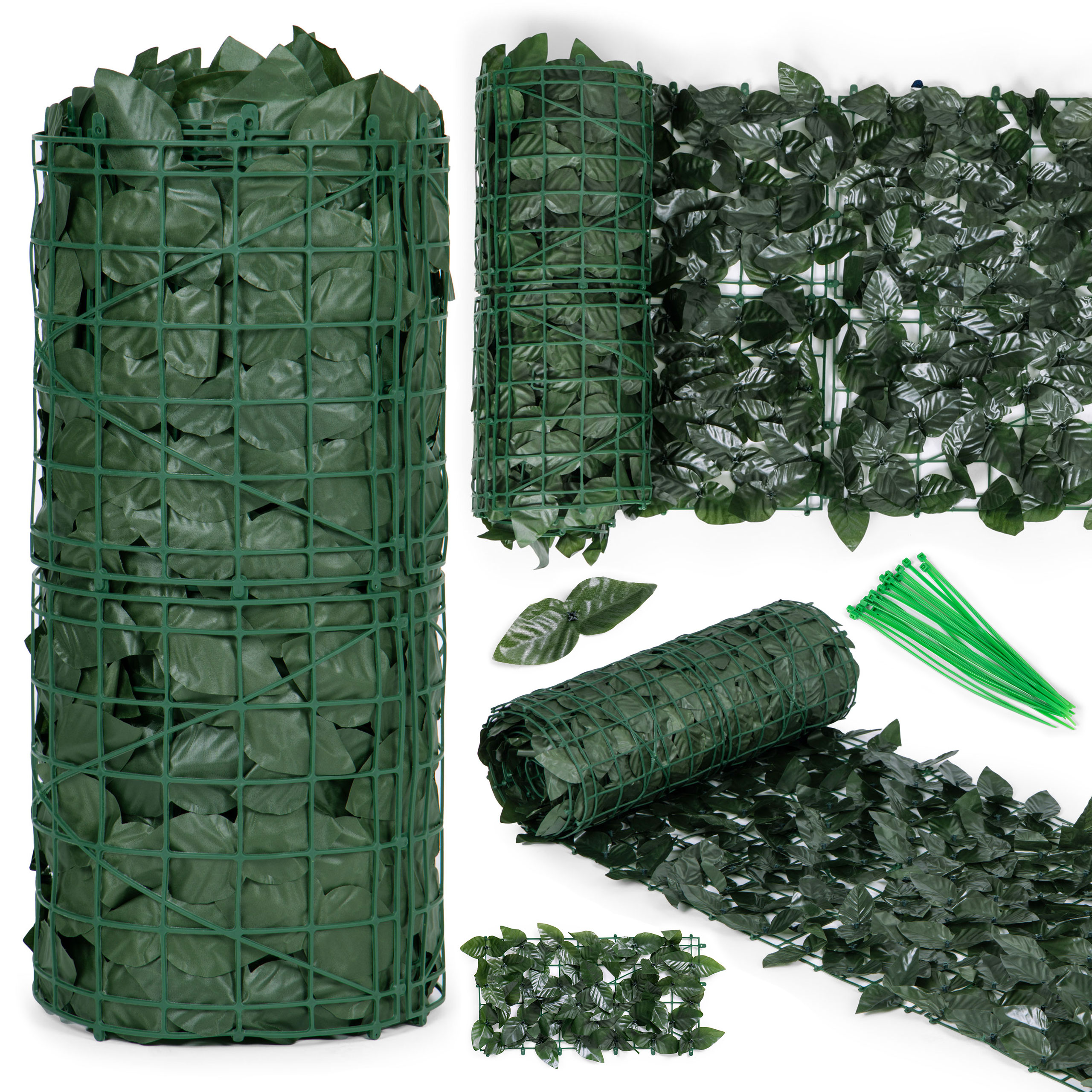 Živa ograda od umjetnog bršljana 500x50 cm, zeleni balkonski pokrov