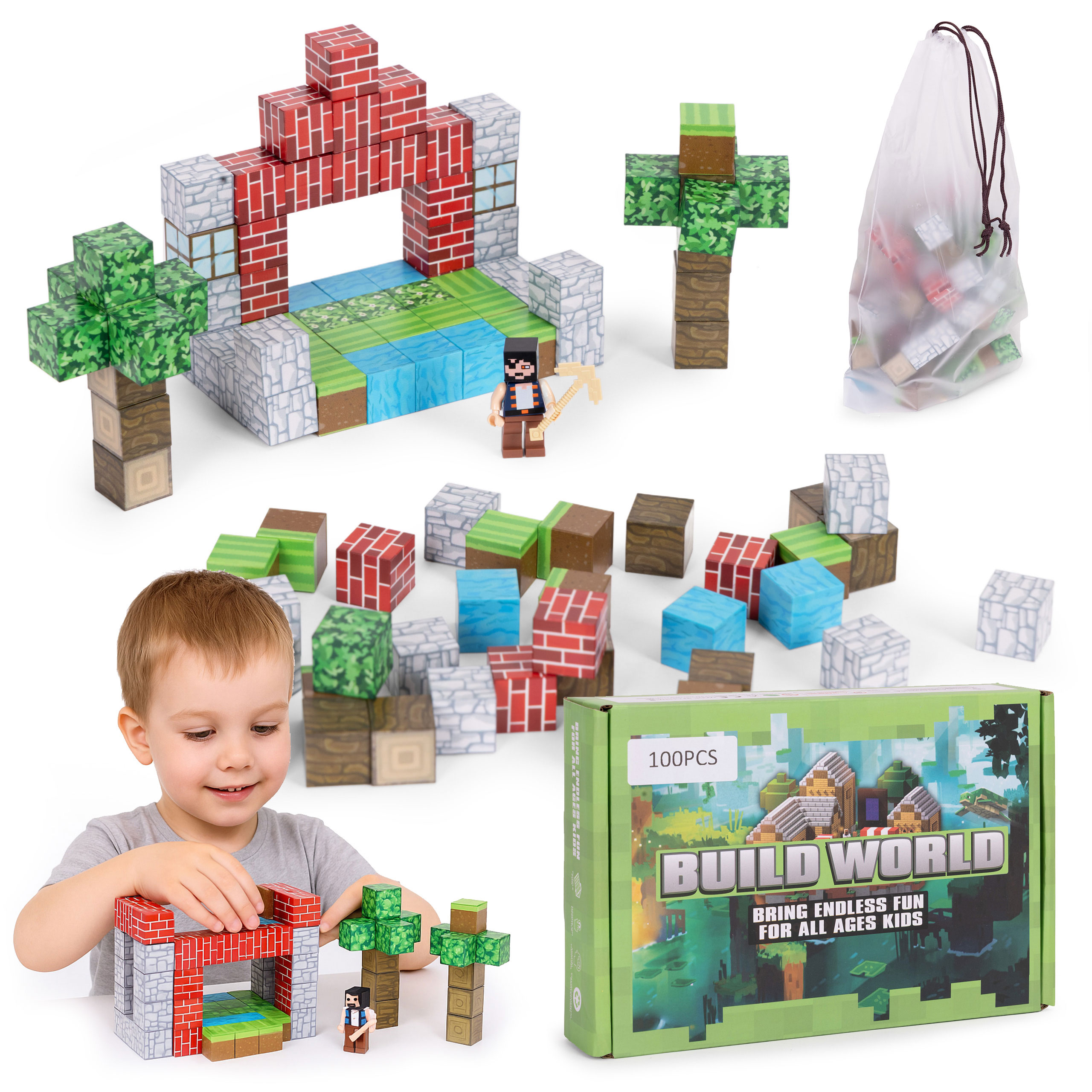 Magnetni set kockica za djecu – 100 dijelova