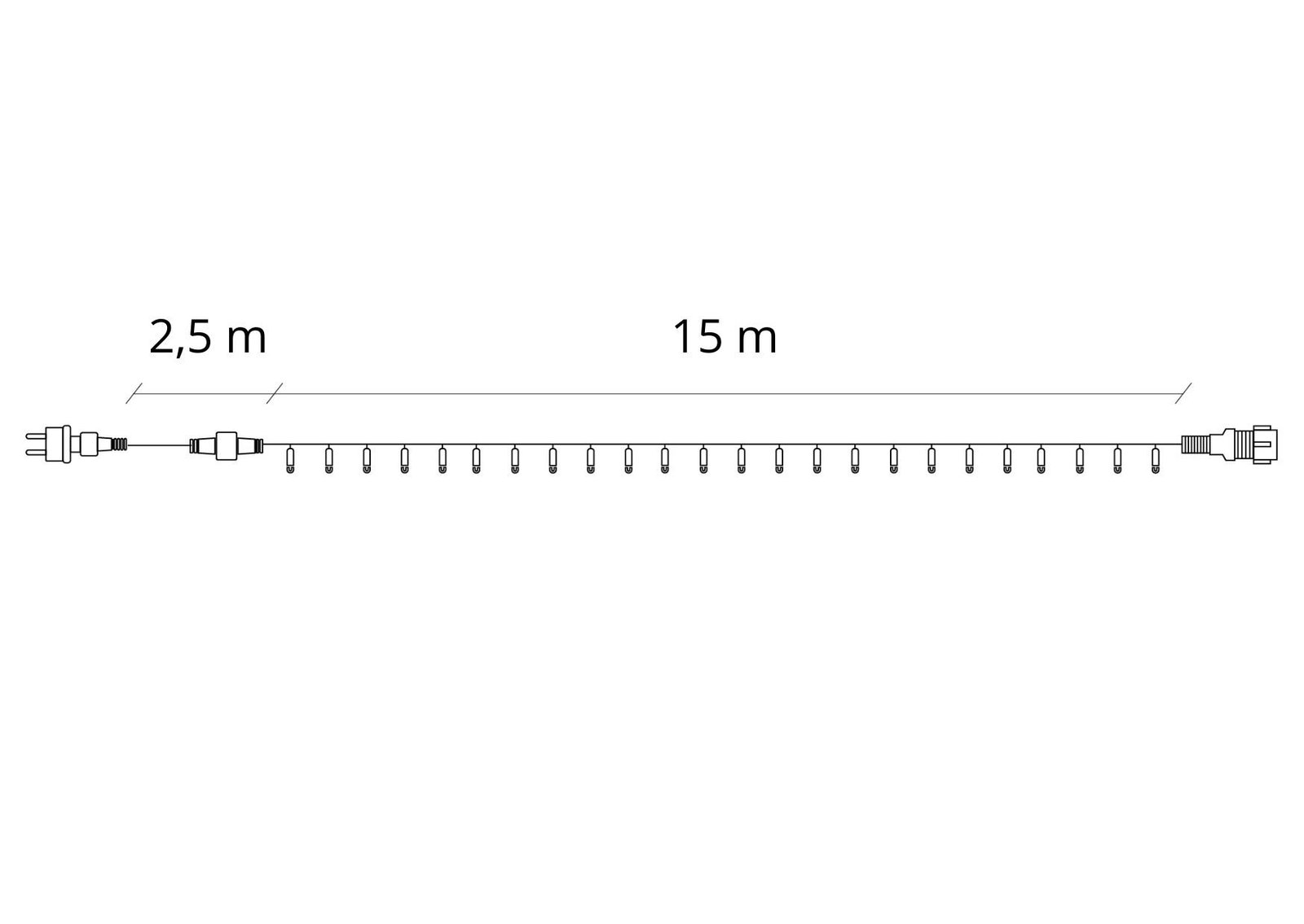 Božićne lampice – 300 LED, toplo bijela