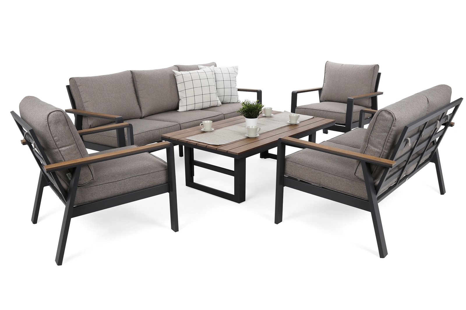 Garnitura namještaja Torino tamno siva / bež melanž