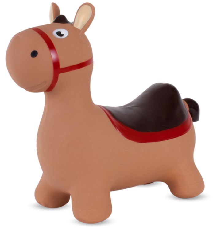 Smeđi konj za skakanje sa crnim sedlom 60cm