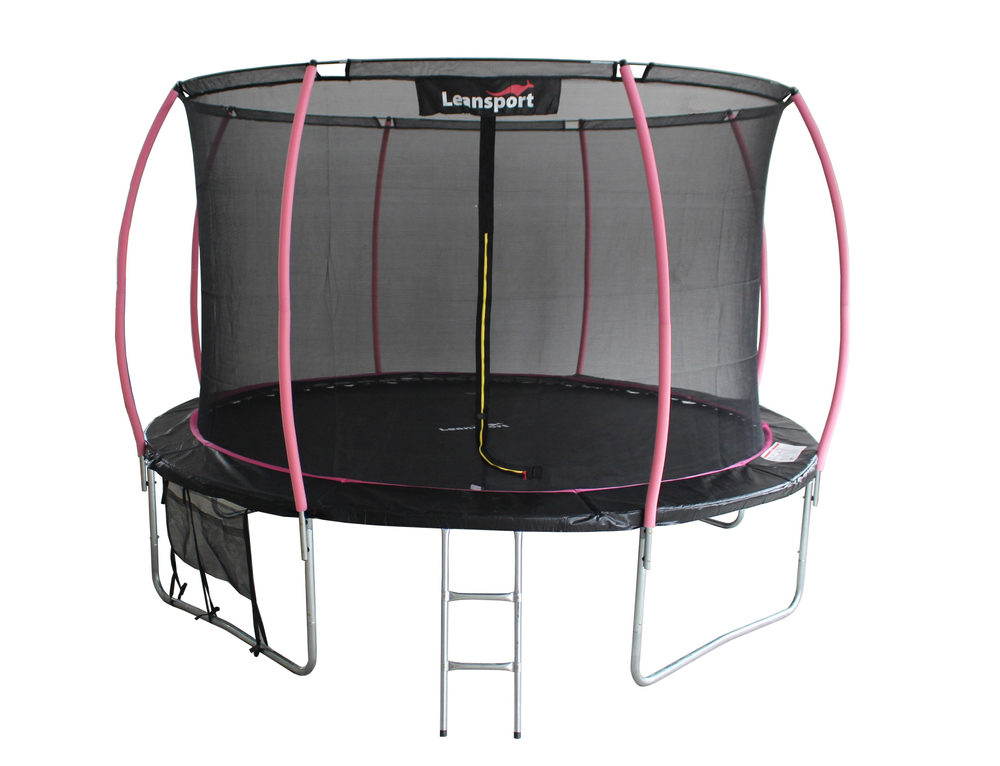 LEAN Sport Max trampolin crno-ružičasti 16ft