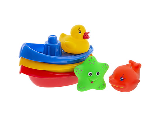 Tullo šareni čamci s morskim životinjama za kupanje