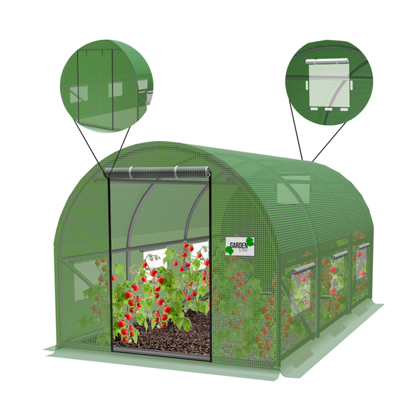 New Solution vrtni folijski tunel, 3-segmentni, zelene boje, dimenzija 3 × 2 × 2 m