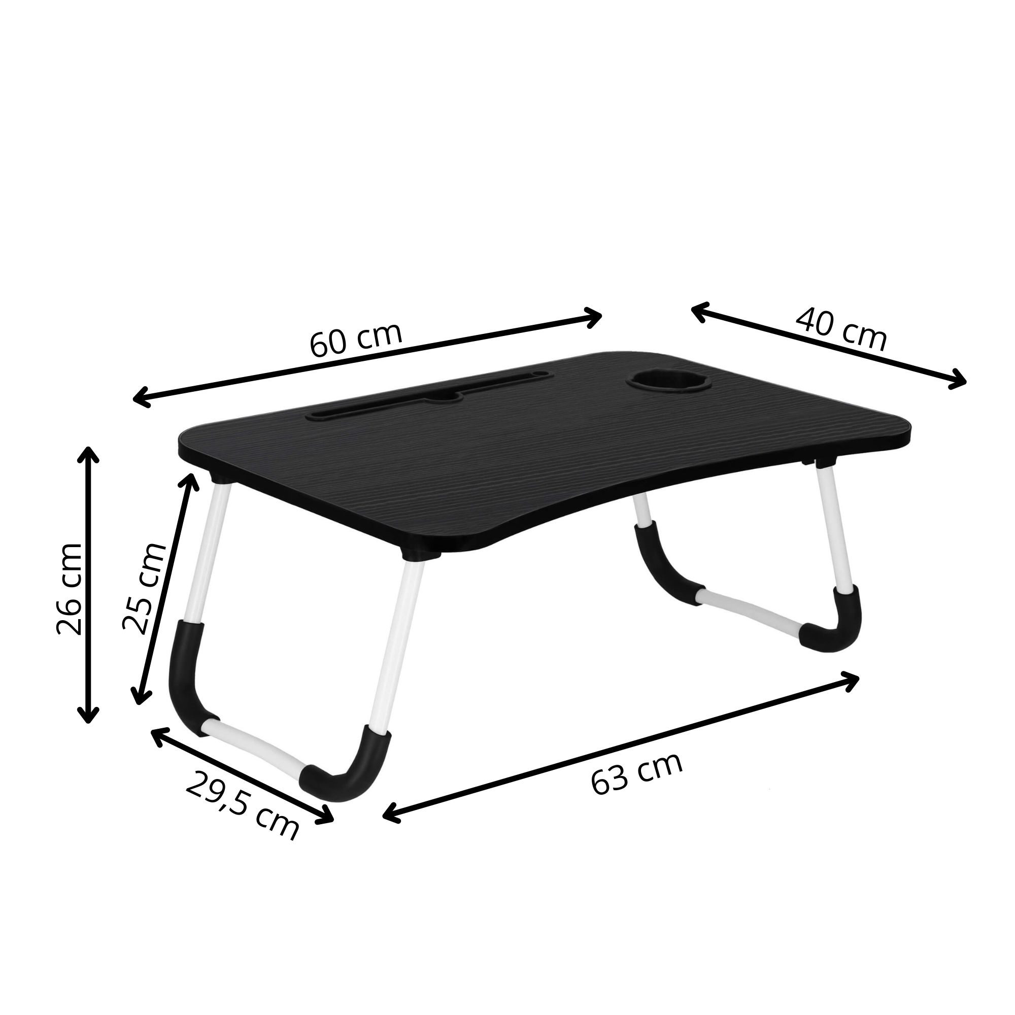 Sklopivi stol za prijenosno računalo, crni