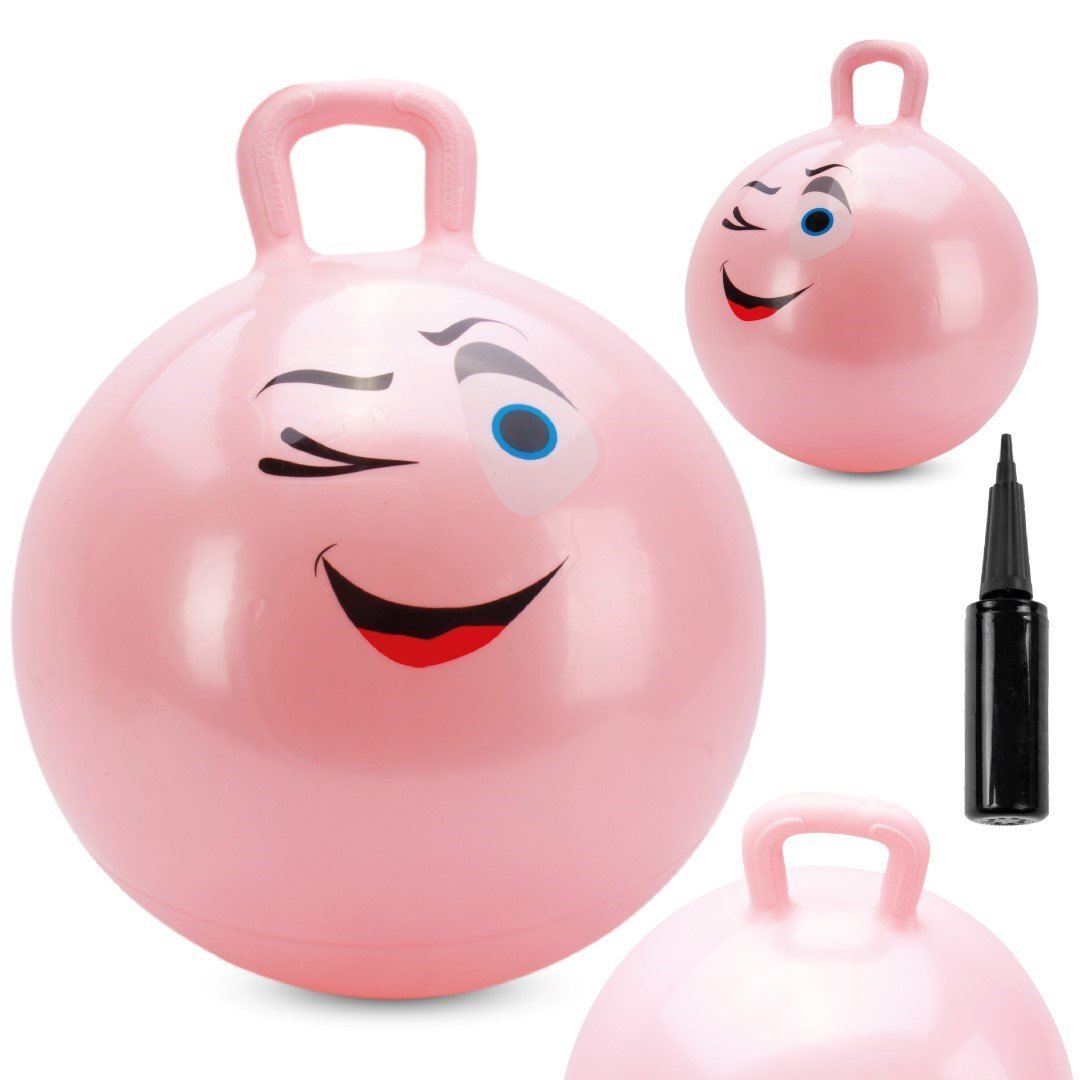 Lopta za skakanje roza sa smiješkom 60cm