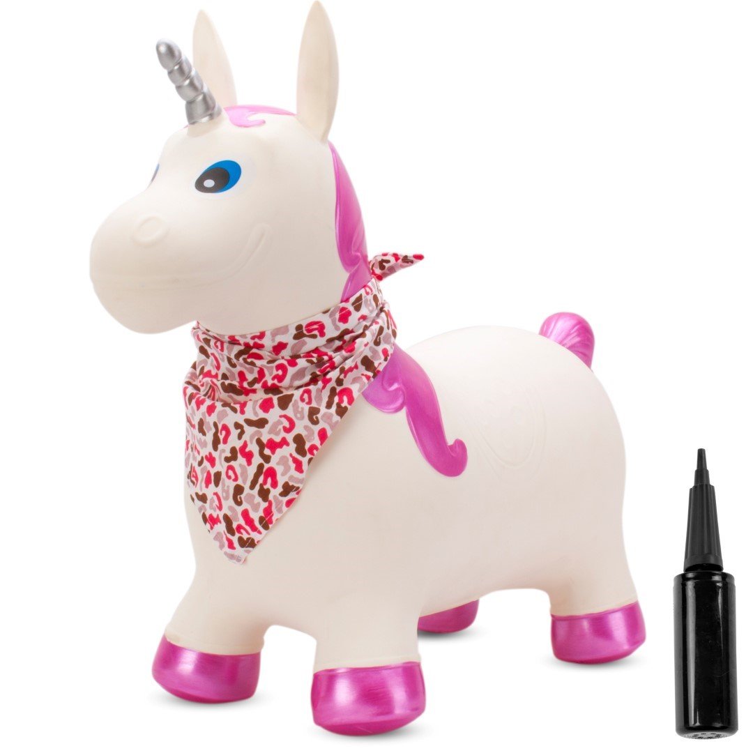 Jednorog za skakanje 60cm bijeli s maramom