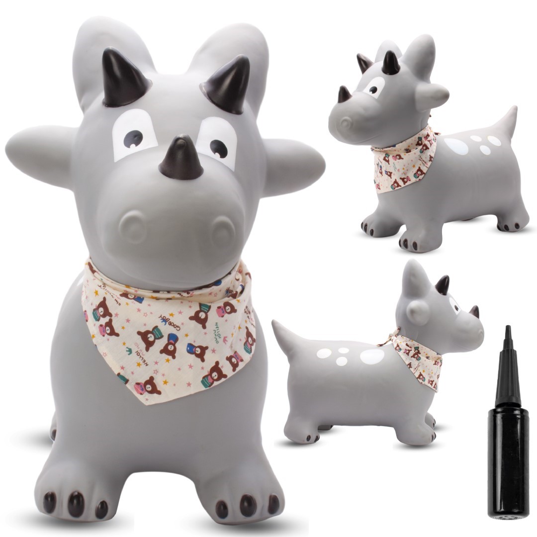 Dinosaur za skakanje 60cm sivi