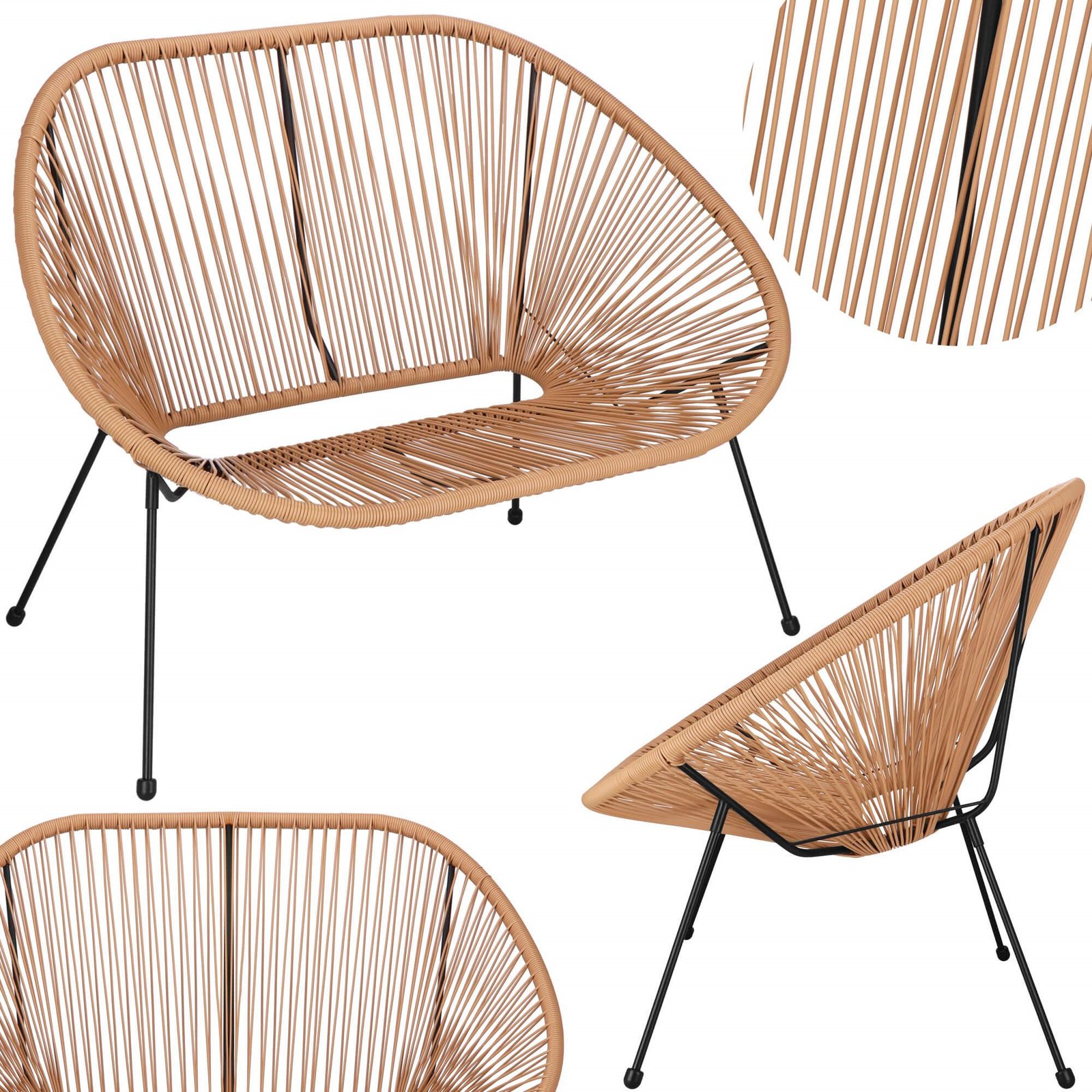 Vrtna sofa, smeđa 114 x 82 x 87 cm