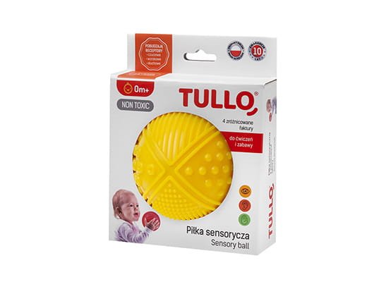 Tullo mekana senzorna loptica sa 4 tekstura žuta