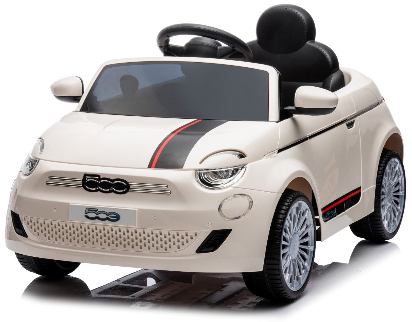 Automobil na akumulator Fiat 500 elektro - biser, slonovača