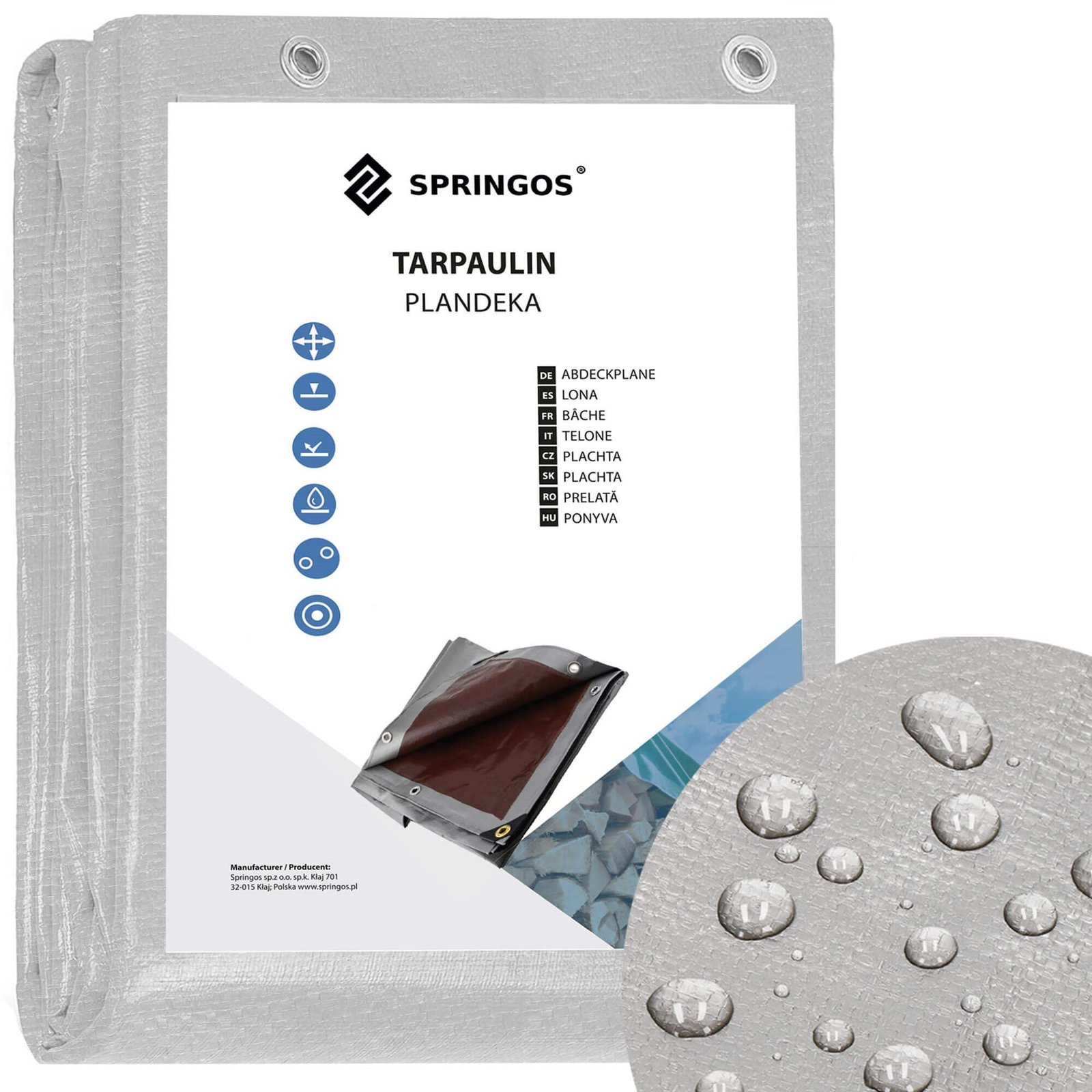 Cerada 4 × 7 m sivo-smeđa