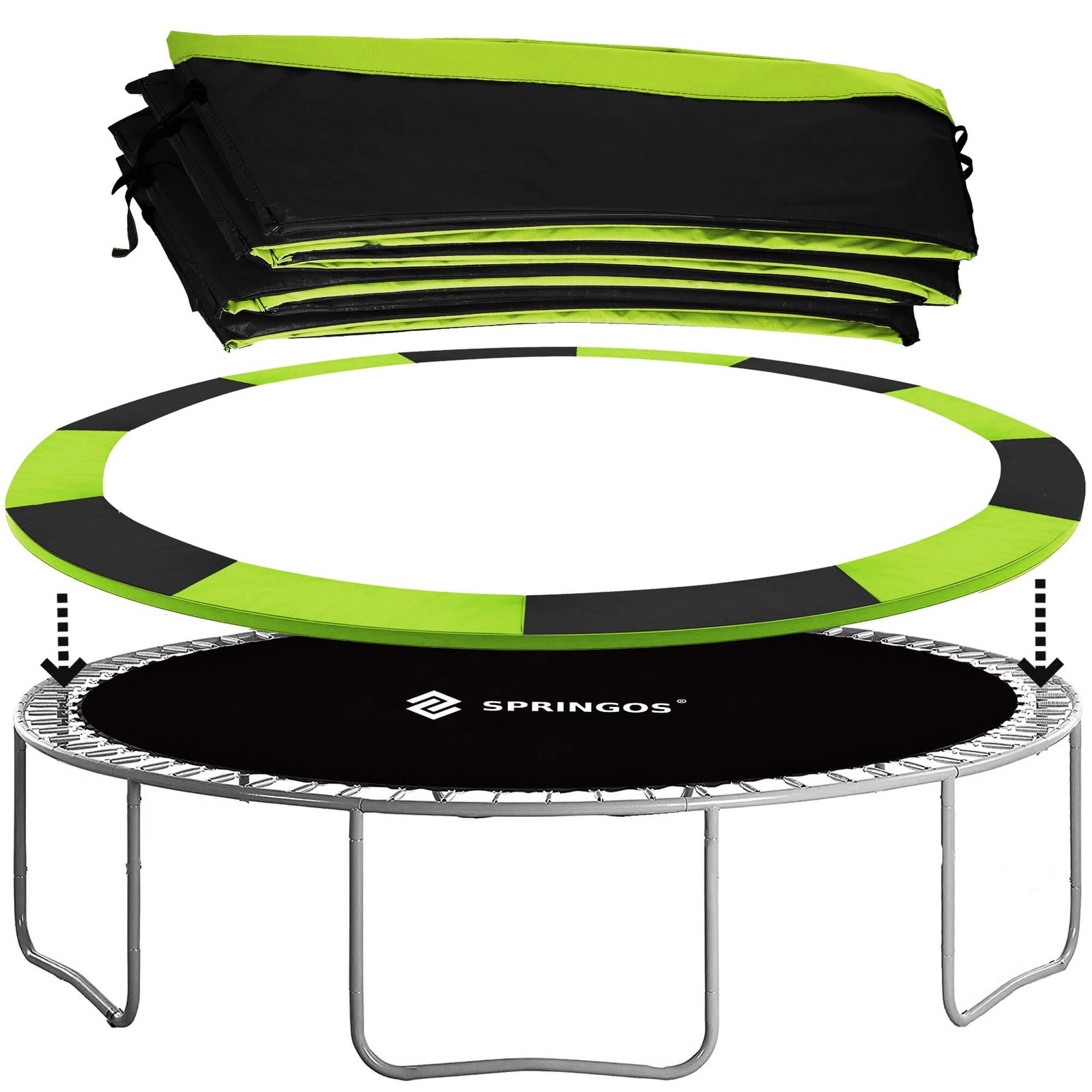 Navlaka za trampolin crno-zelena 366cm