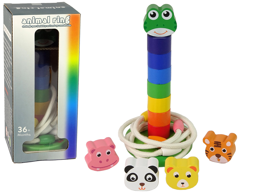 Drvena edukativna piramida sa žicama