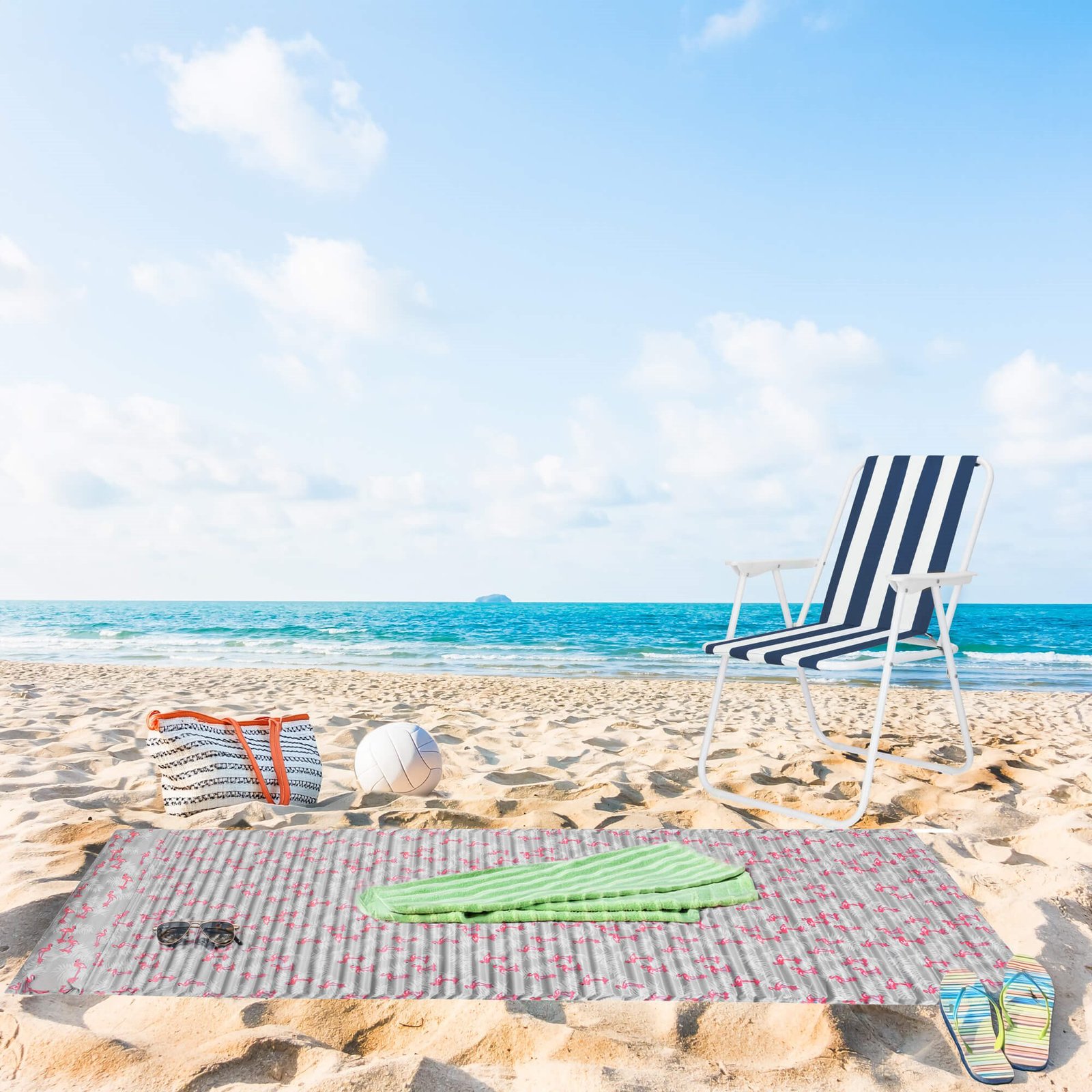 Vrtna stolica bijelo-plava Gc0050