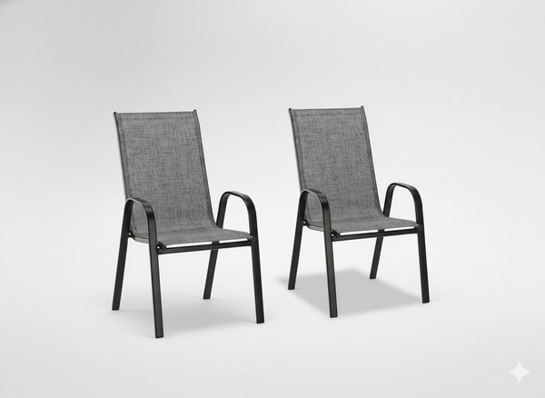 Set od 2 vrtne stolice 54 × 72 × 96 cm – siva boja