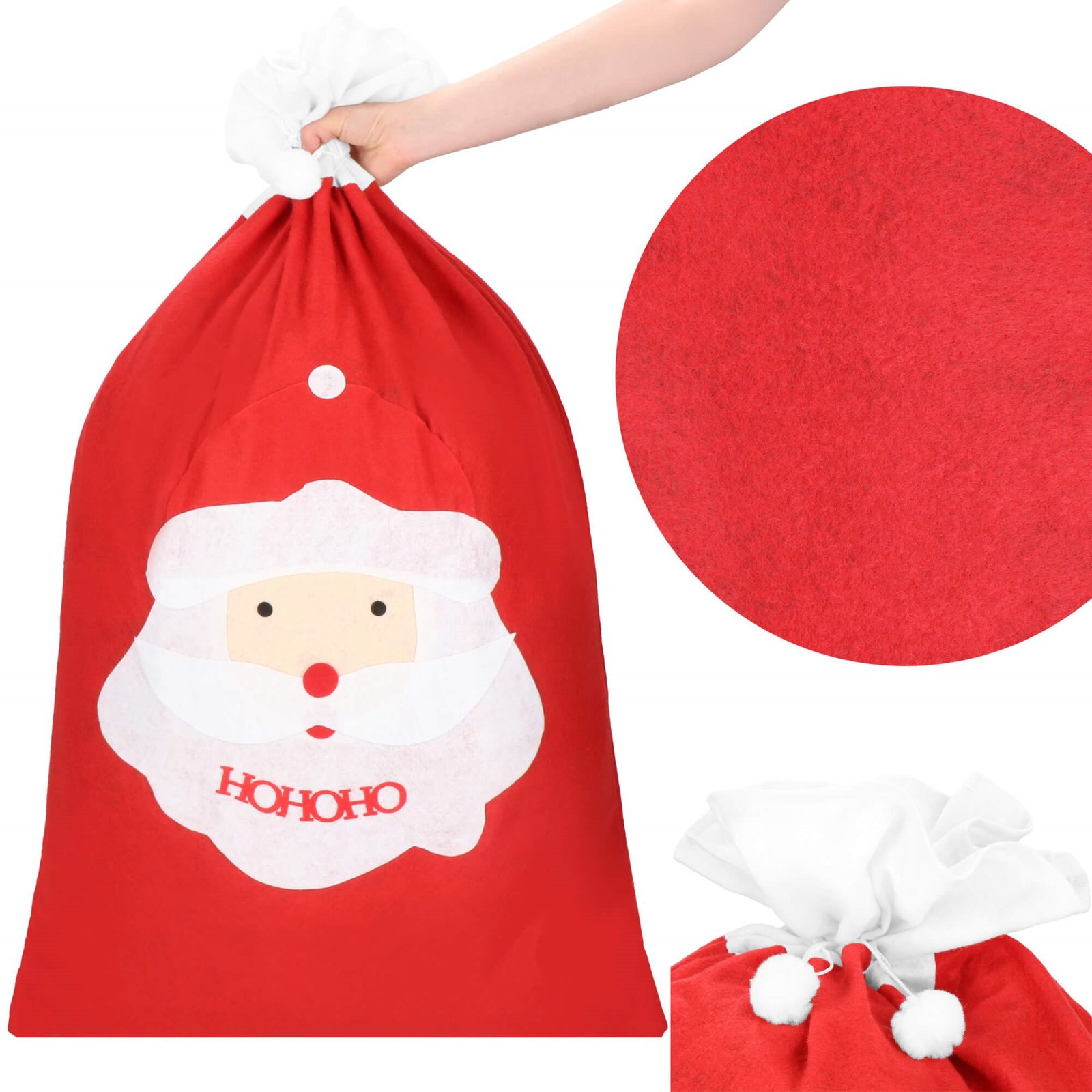 Vreća za darove 100x70 cm Djed Mraz