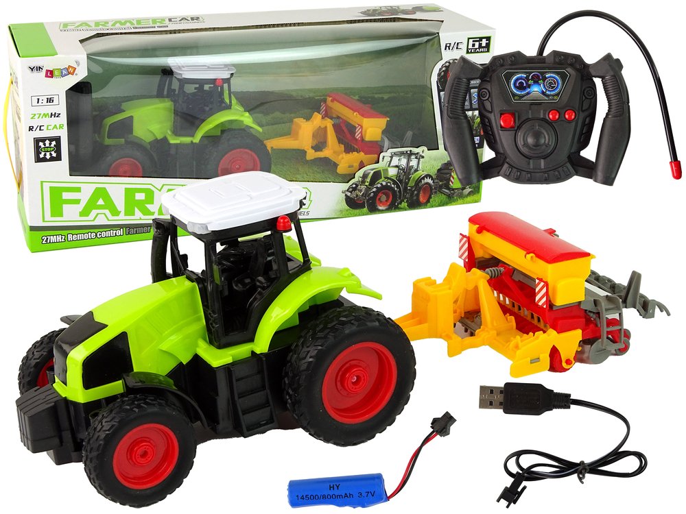 Traktor s balirkom R/C zelena