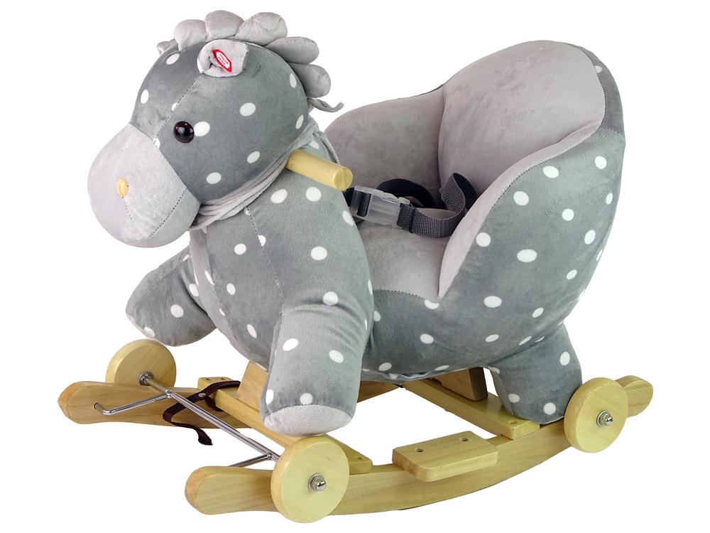 Konjić za ljuljanje 2u1 točkice 46cm