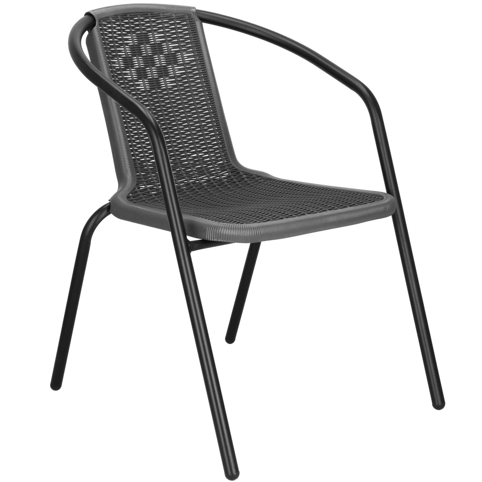 Springos pletena- metalna vrtna stolica, siva