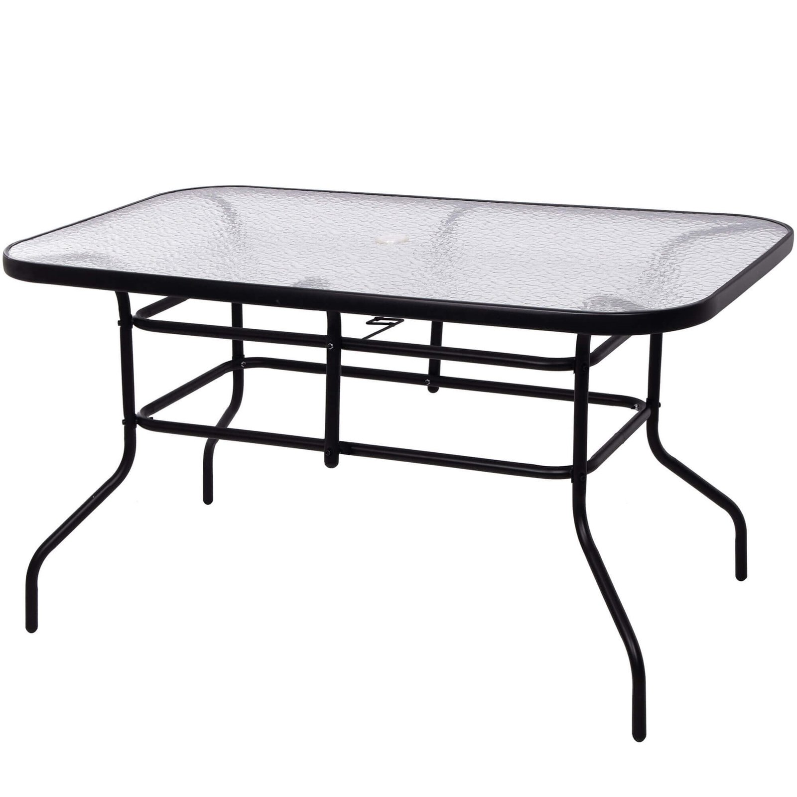 Springos stakleni vrtni stol 120 x 70 x 70 cm crni