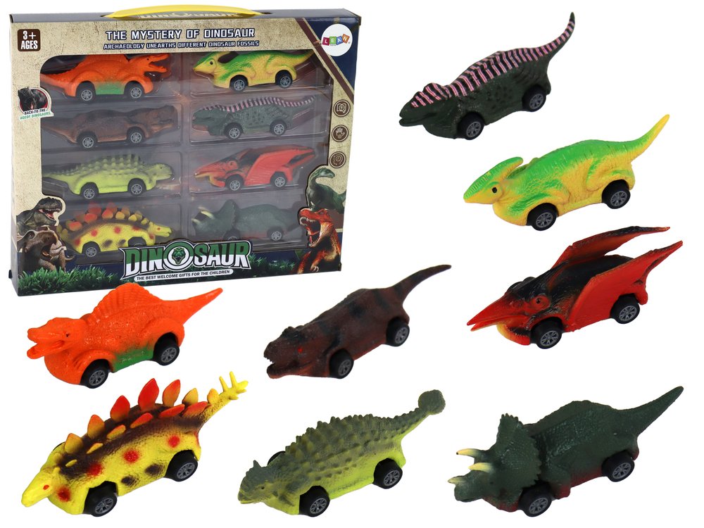 Set od 8 autića dinosaura s frikcijskim pogonom 