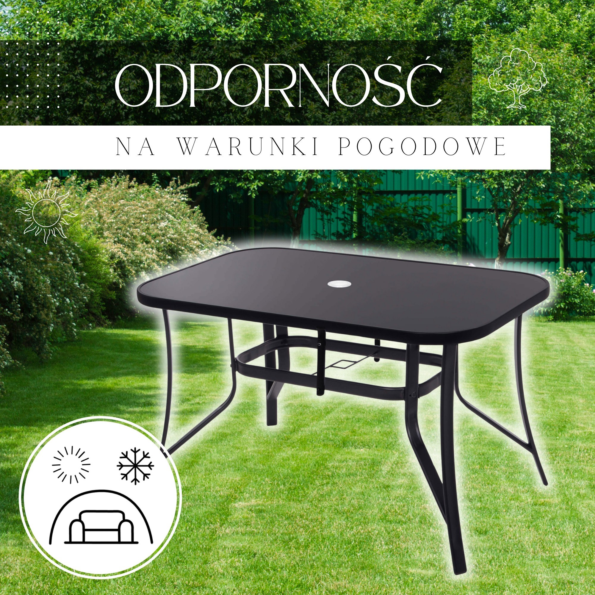 Vrtni stol 150 x 90 cm crni