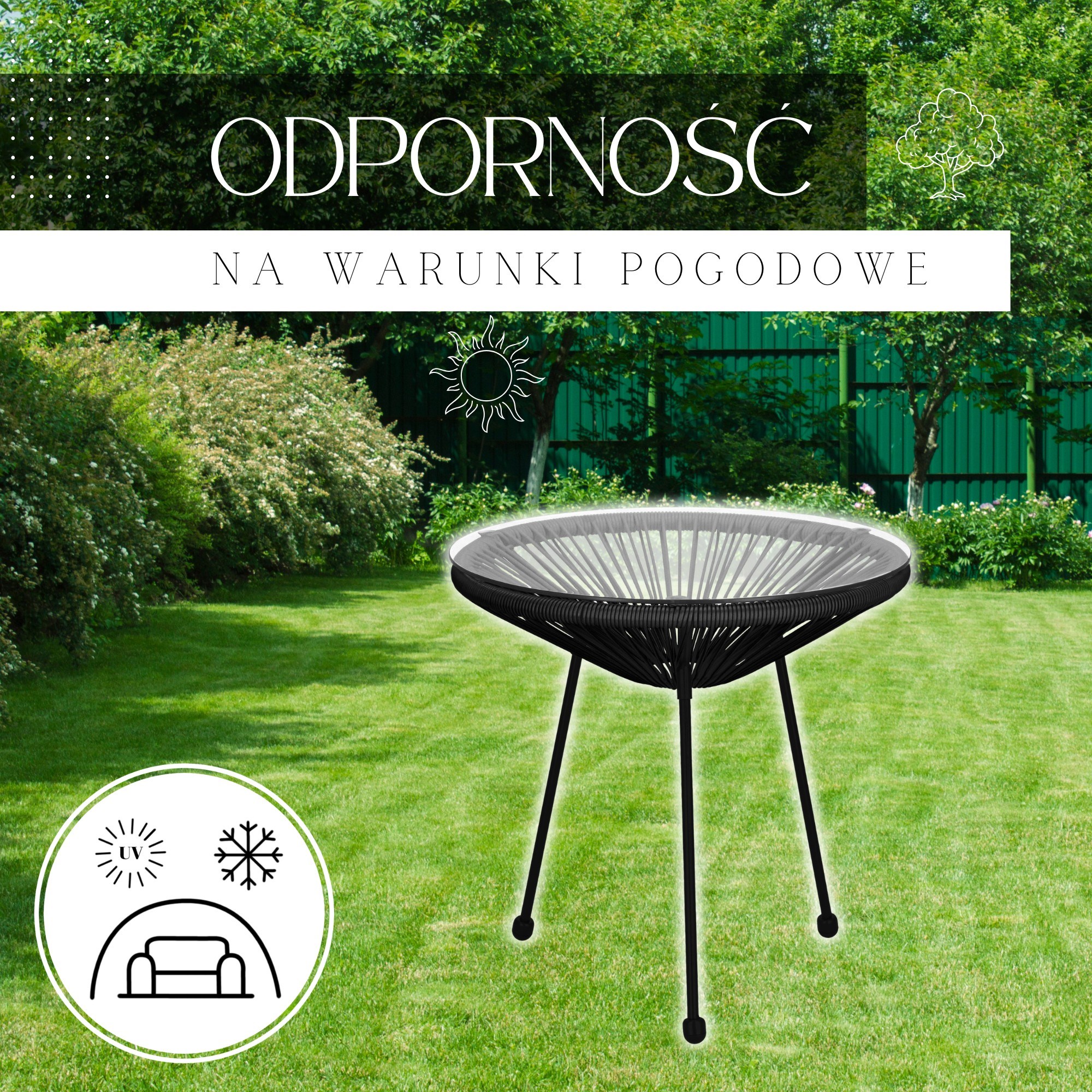 Vrtni stol, crni 50 x 40 x 40 cm