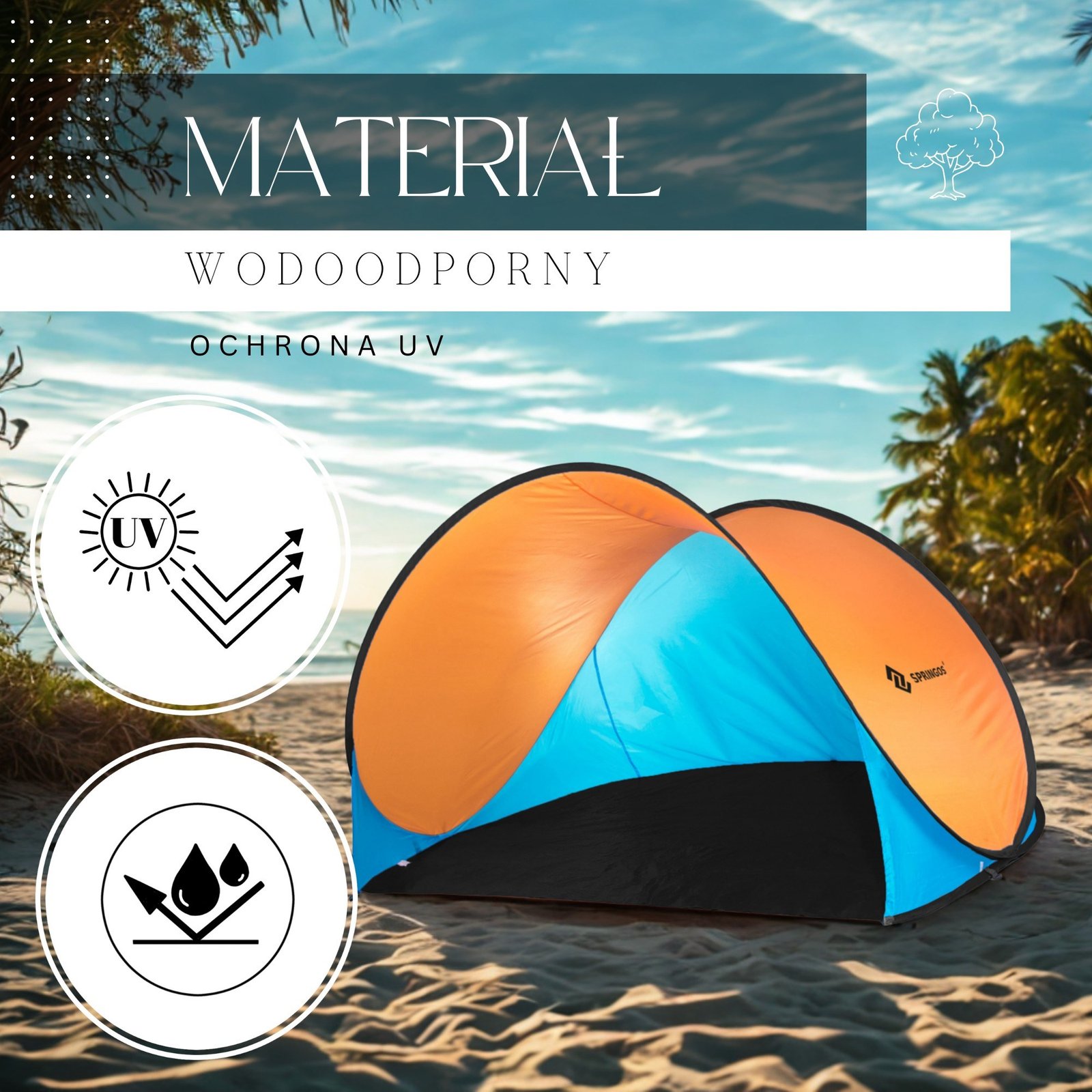 Pop up šator narančasto plavi 200 x 120 cm