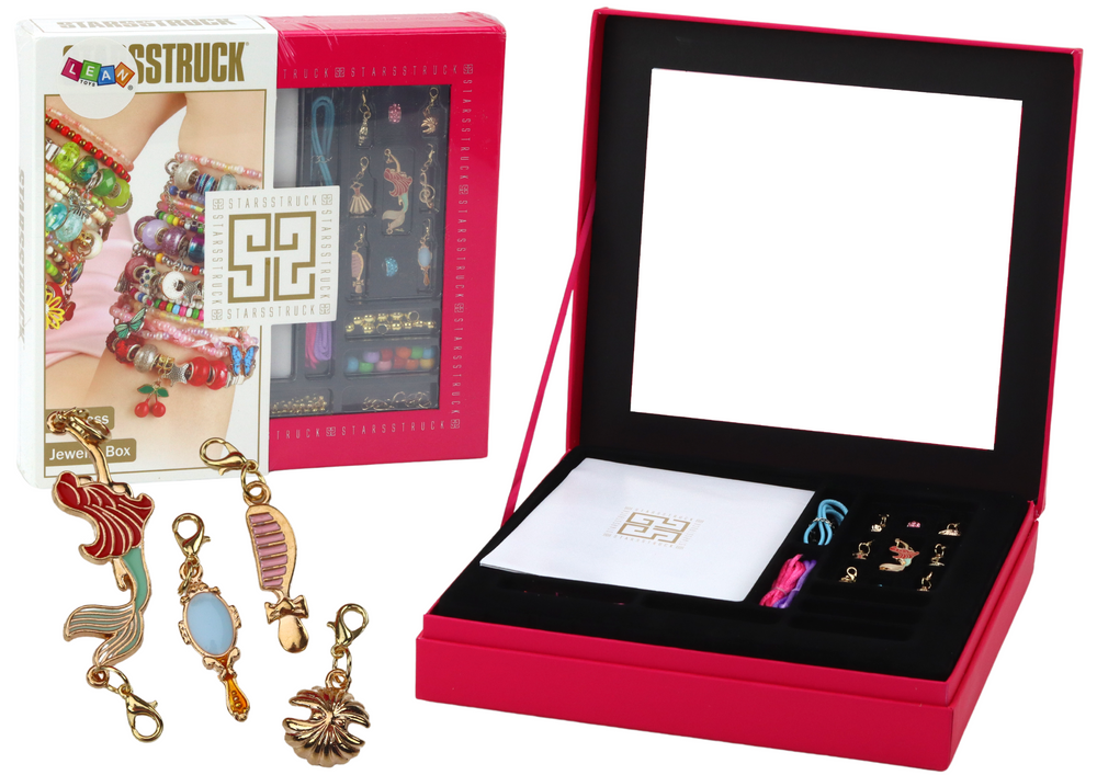 Set za izradu nakita u roza kutiji 24cm×22,5cm×5cm