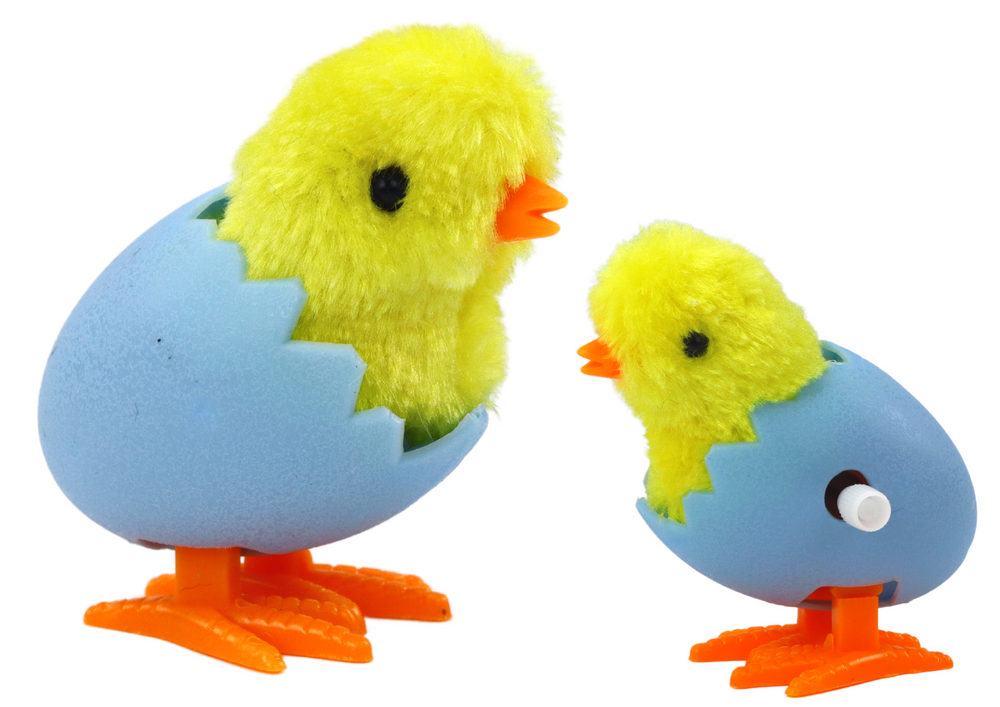 Pilić u ljusci od jajeta na navijanje - plišani žuti