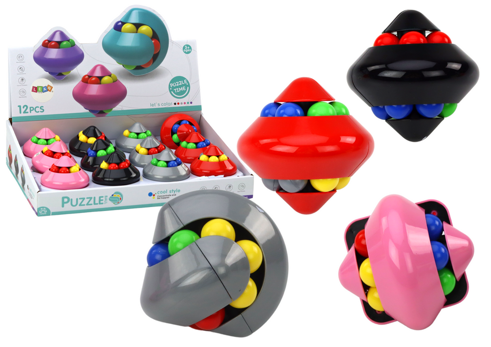 Okrugla slagalica s šarenim kuglicama u više boja