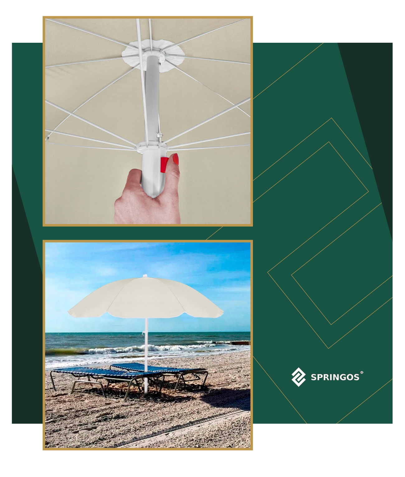 Suncobran za plažu 160 cm, svijetlosiva