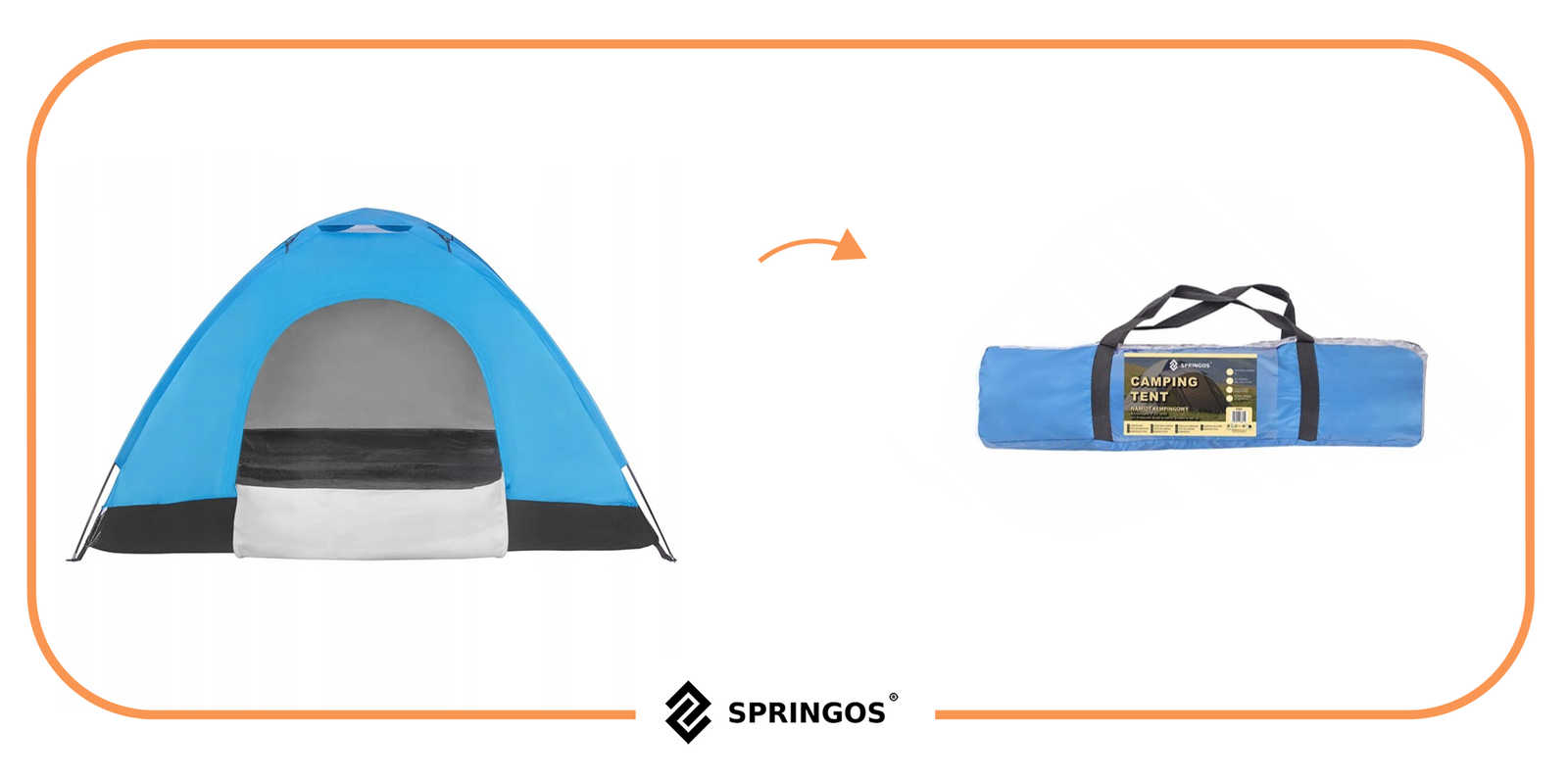 Šator za kampiranje s oprugama 200 x 150 cm