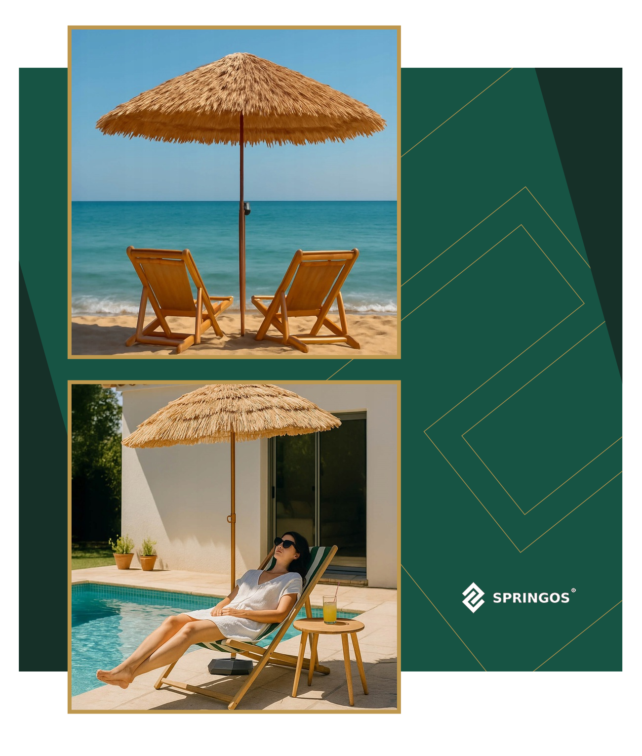 Suncobran za plažu 160 cm nijanse smeđe