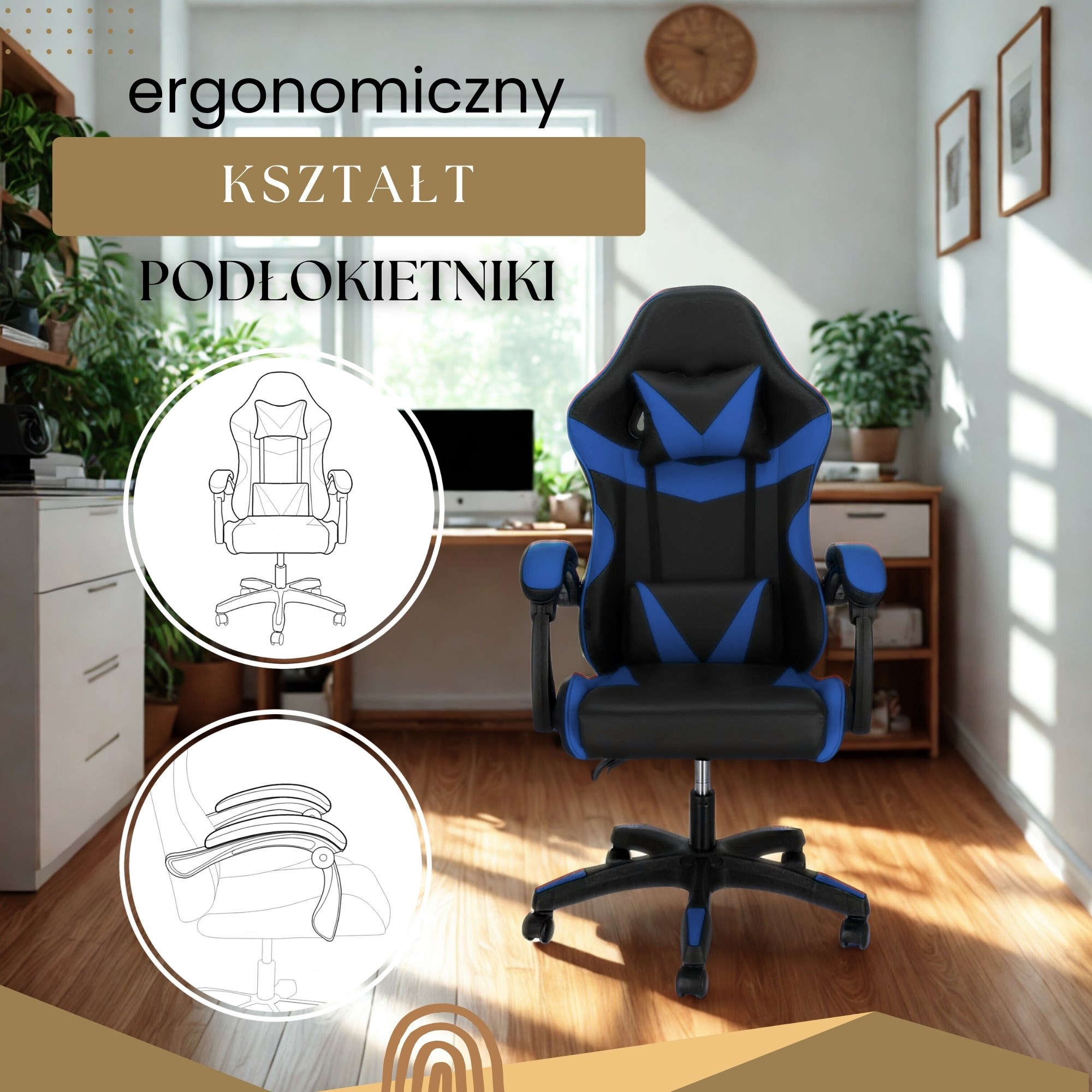 Uredska stolica crna, plava