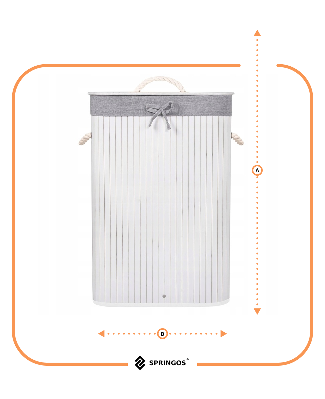 Košara za rublje od bambusa, bijela